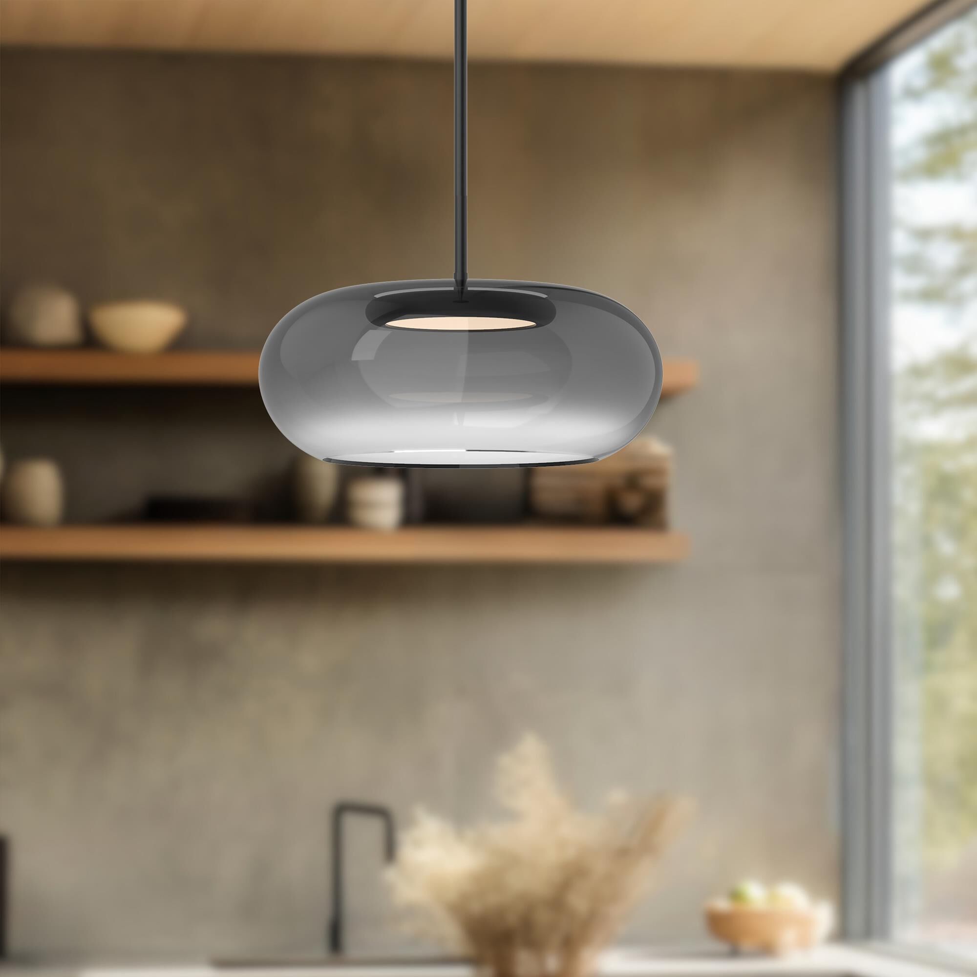 Shown in Black finish and Smoked with Frosted Acrylic Diffuser glass
