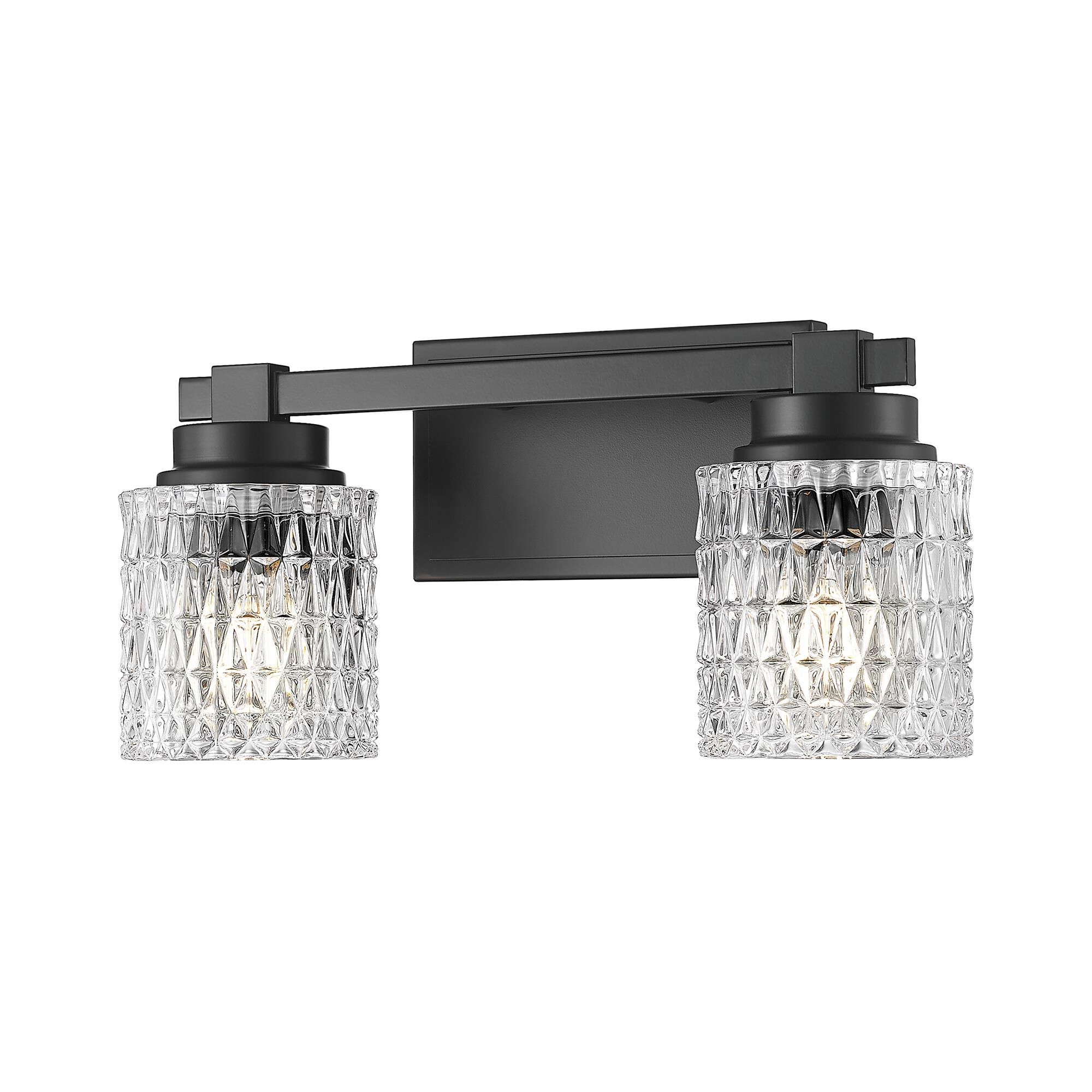 Shown in Matte Black finish and Clear Diamond glass