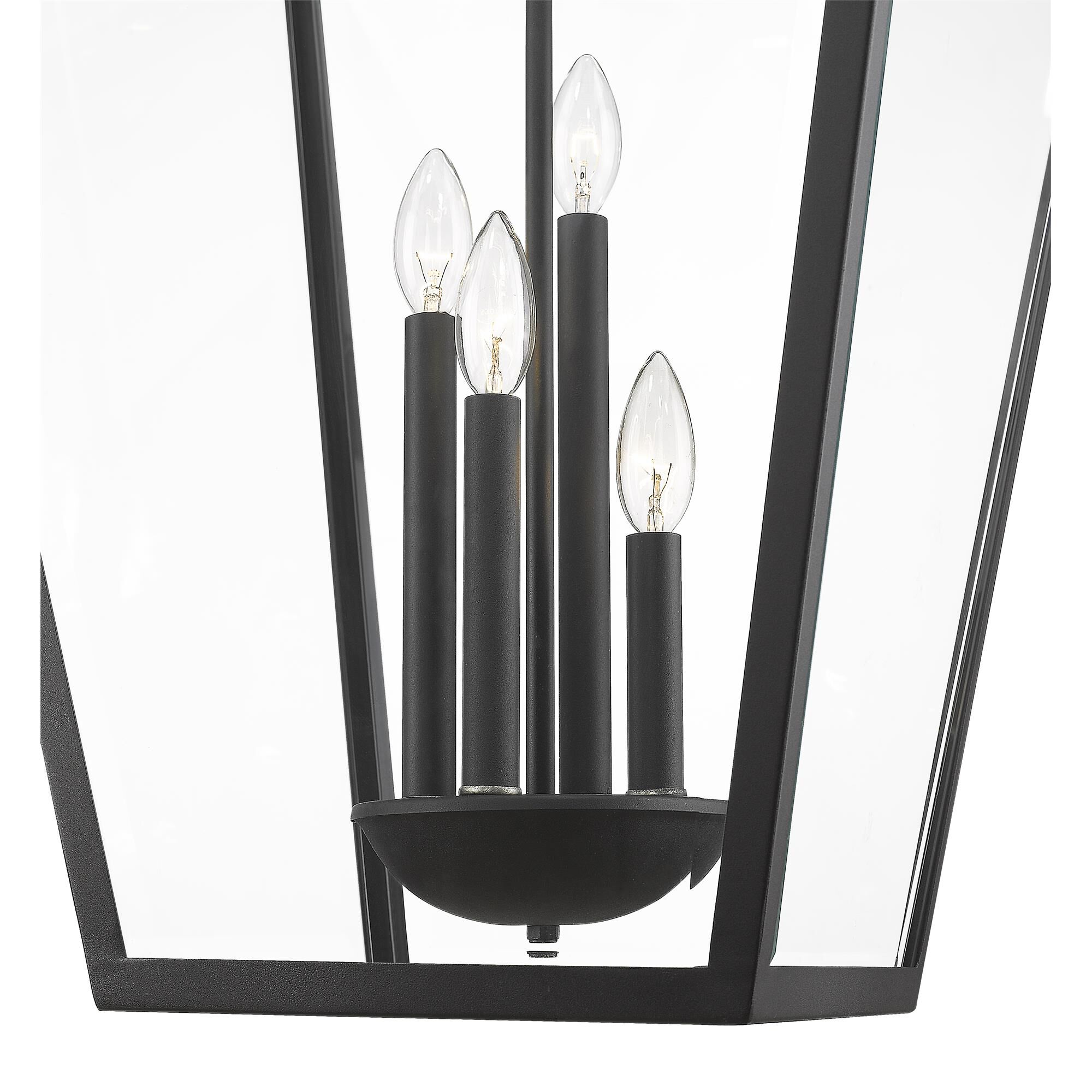 Shown in Black finish and Glass shade