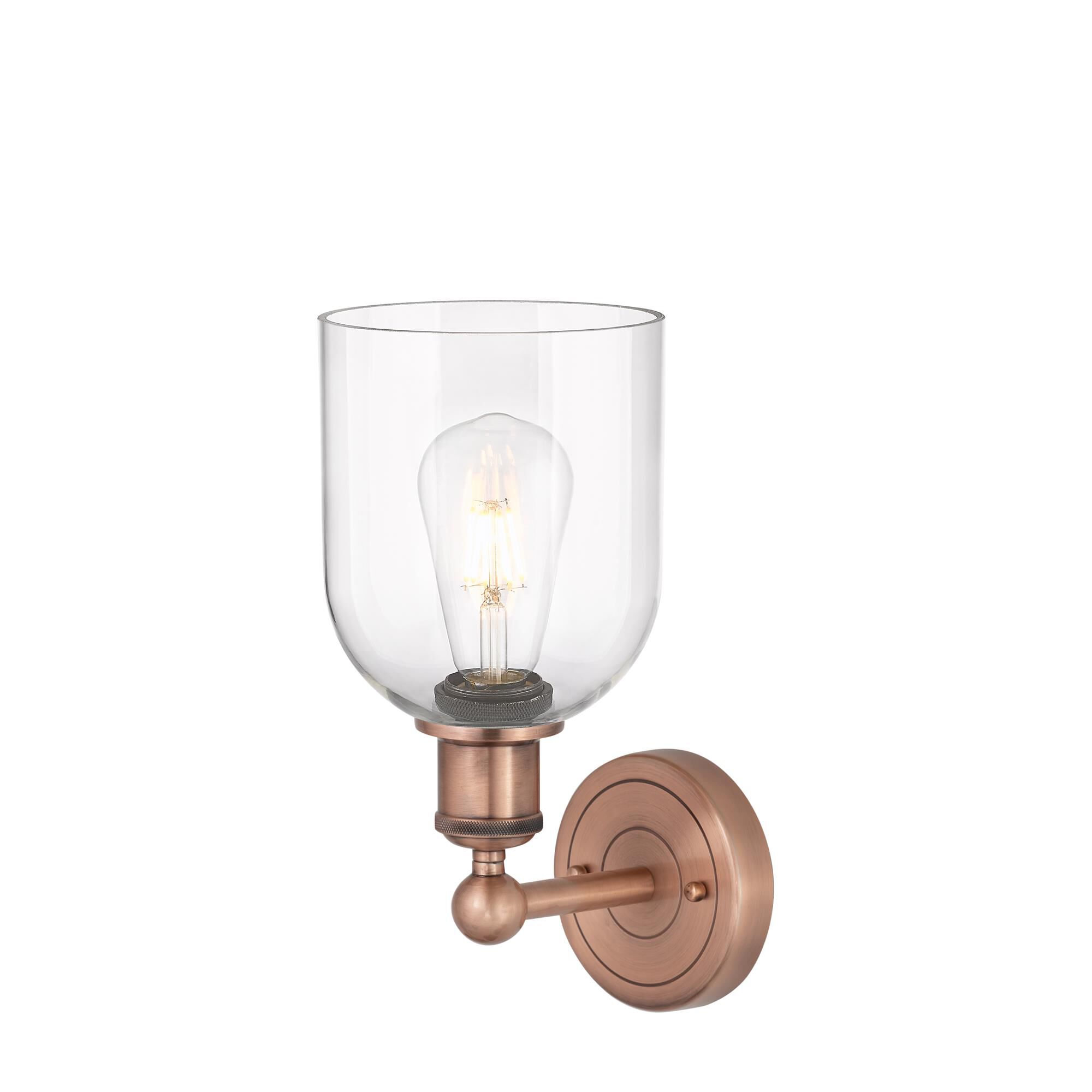 Shown in Antique Copper finish and Clear glass