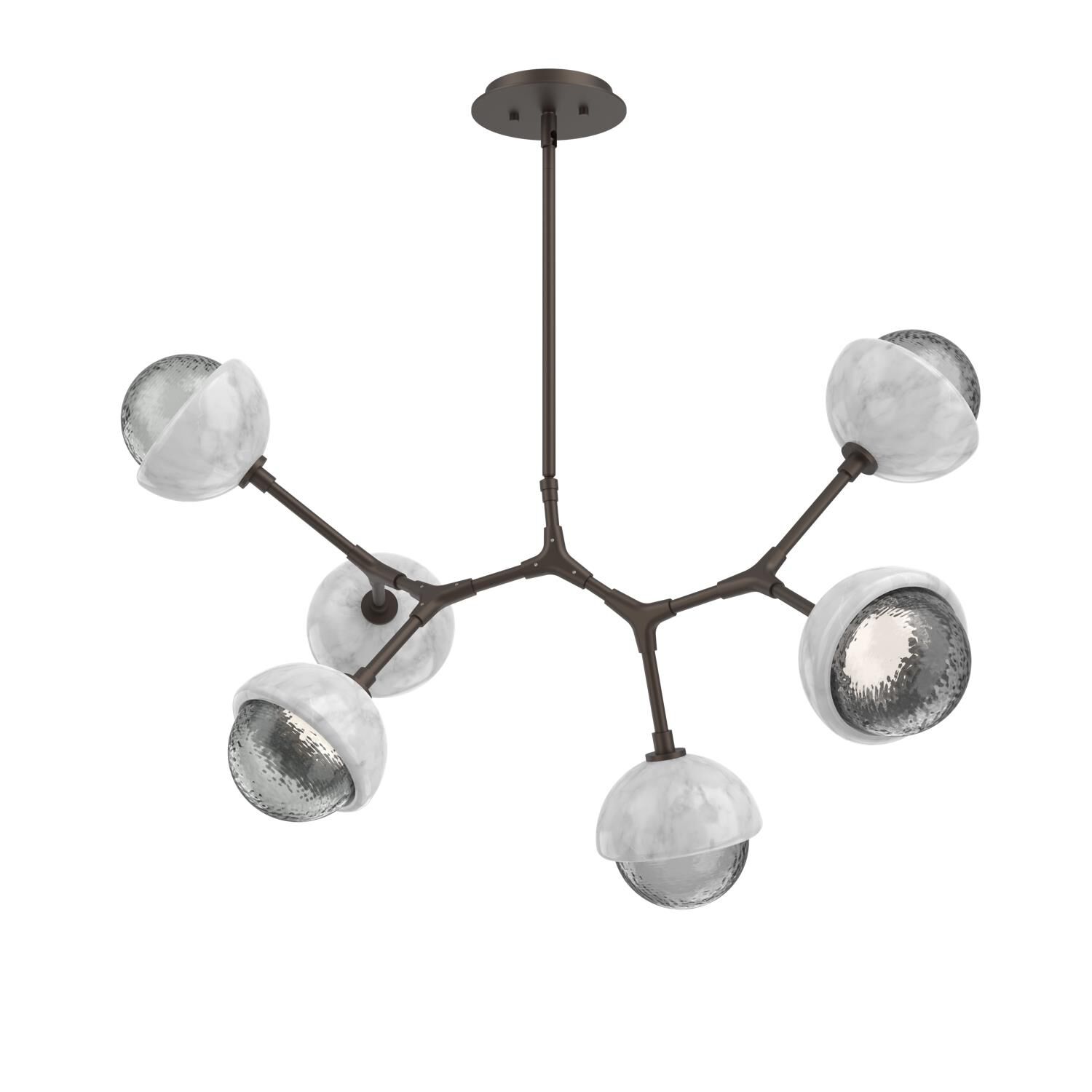 Shown in Flat Bronze finish and Smoke glass and White Marble accent