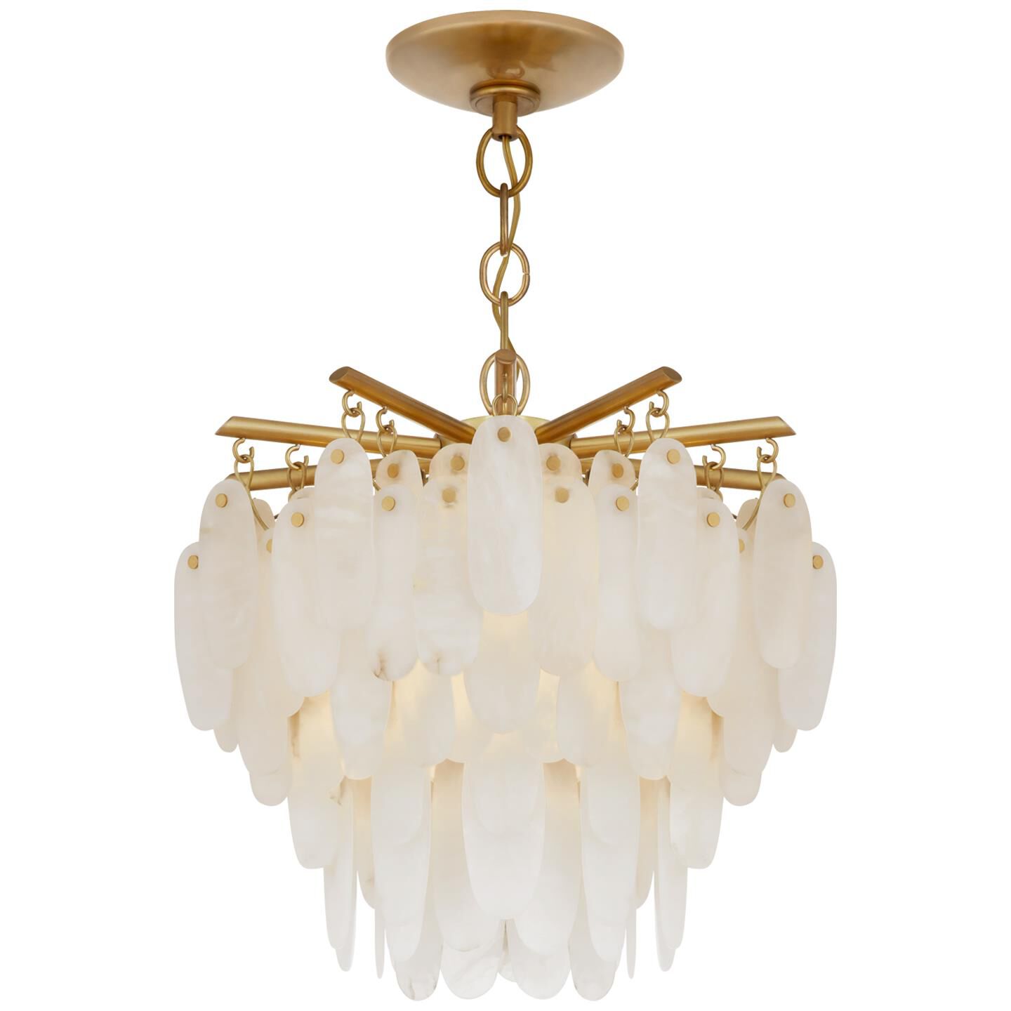 Shown in Antique-Burnished Brass finish and Alabaster shade