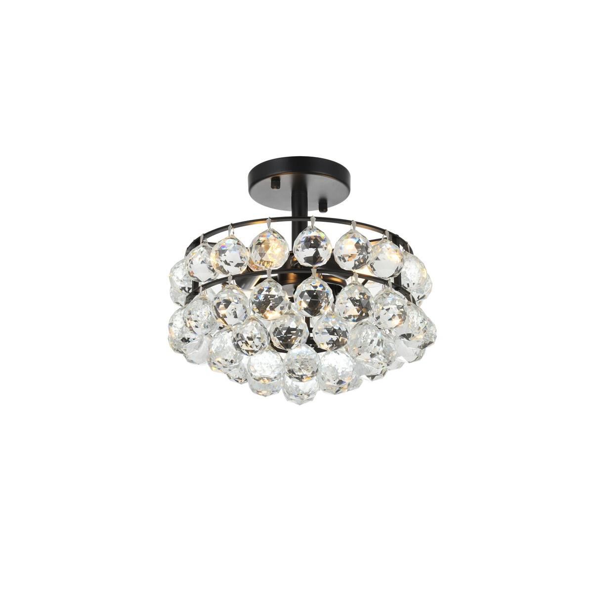 Savannah 12 Inch 3 Light Semi Flush Mount by Elegant Lighting