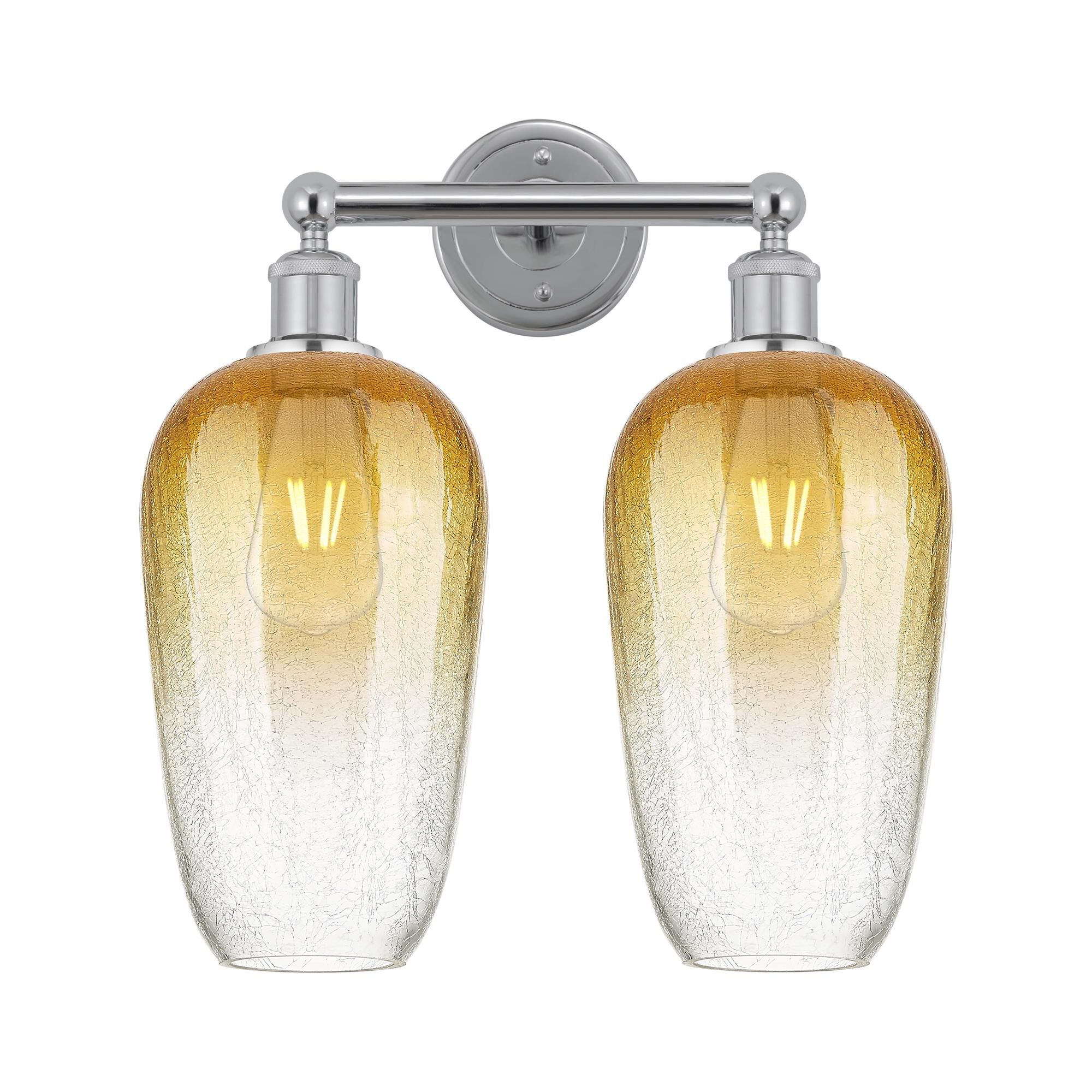 Shown in Polished Chrome finish and Amber glass