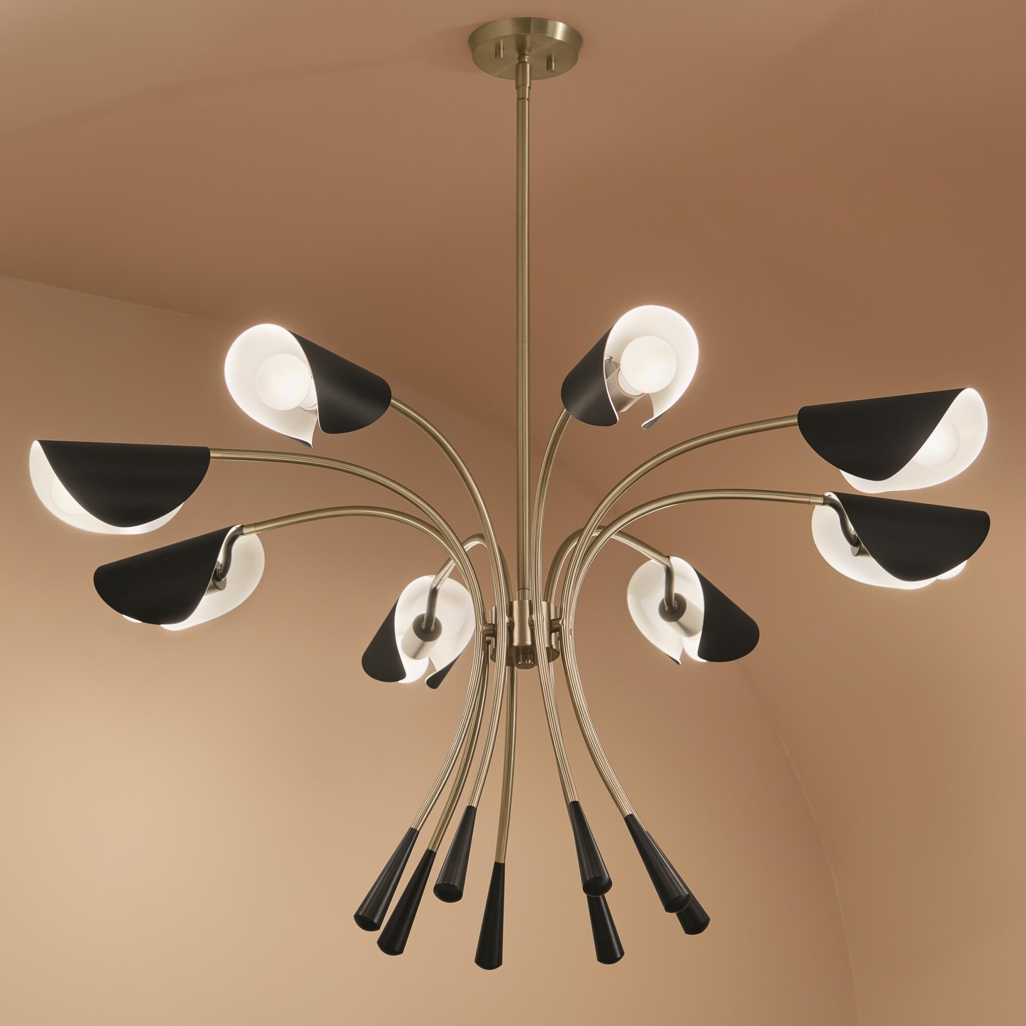 Shown in Champagne Bronze with Black finish and Metal and Unique shade