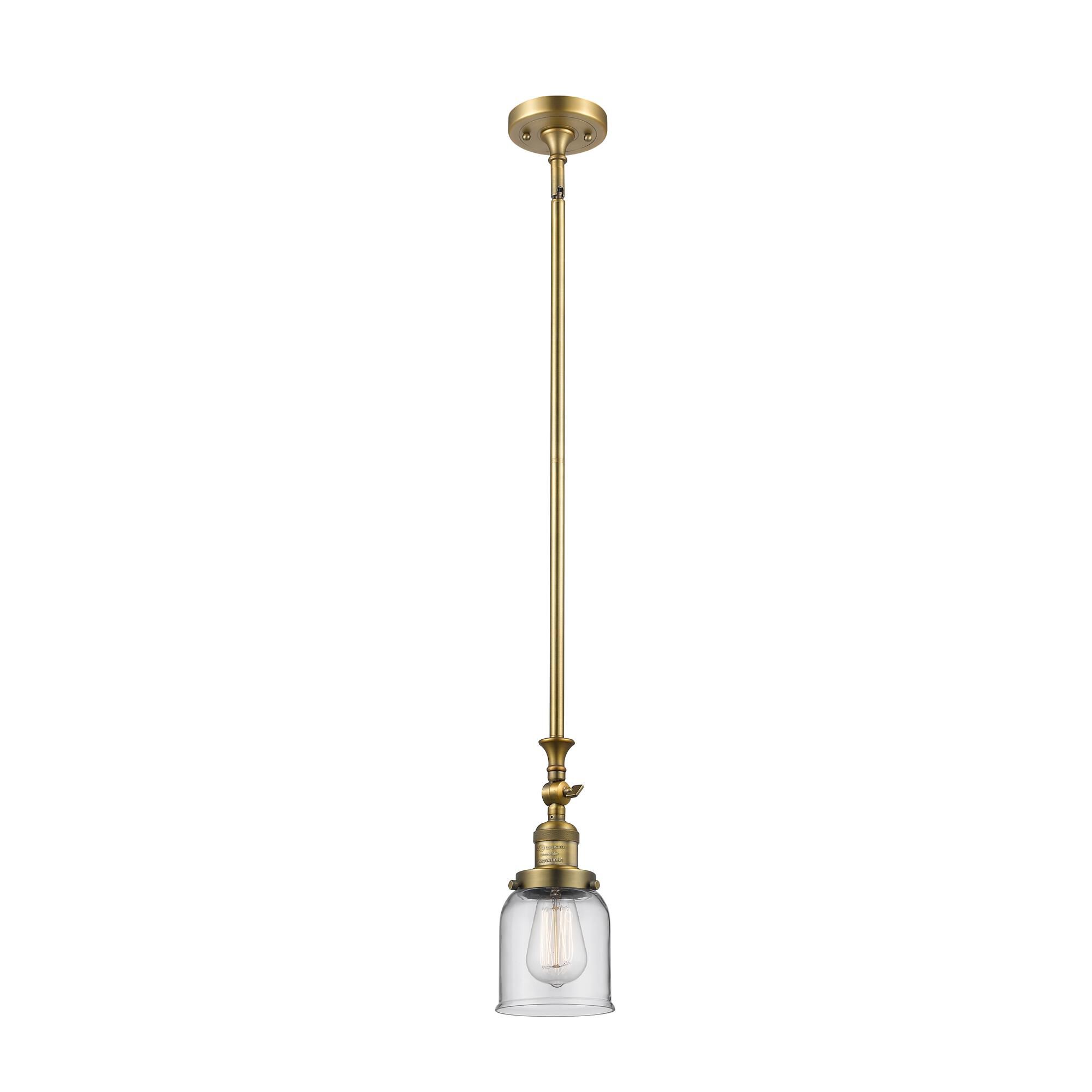Shown in Brushed Brass finish and Clear glass