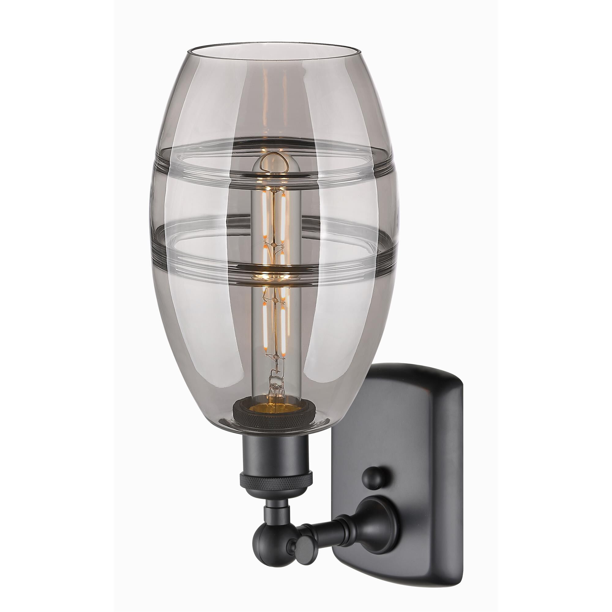 Shown in Matte Black finish and Light Smoke glass