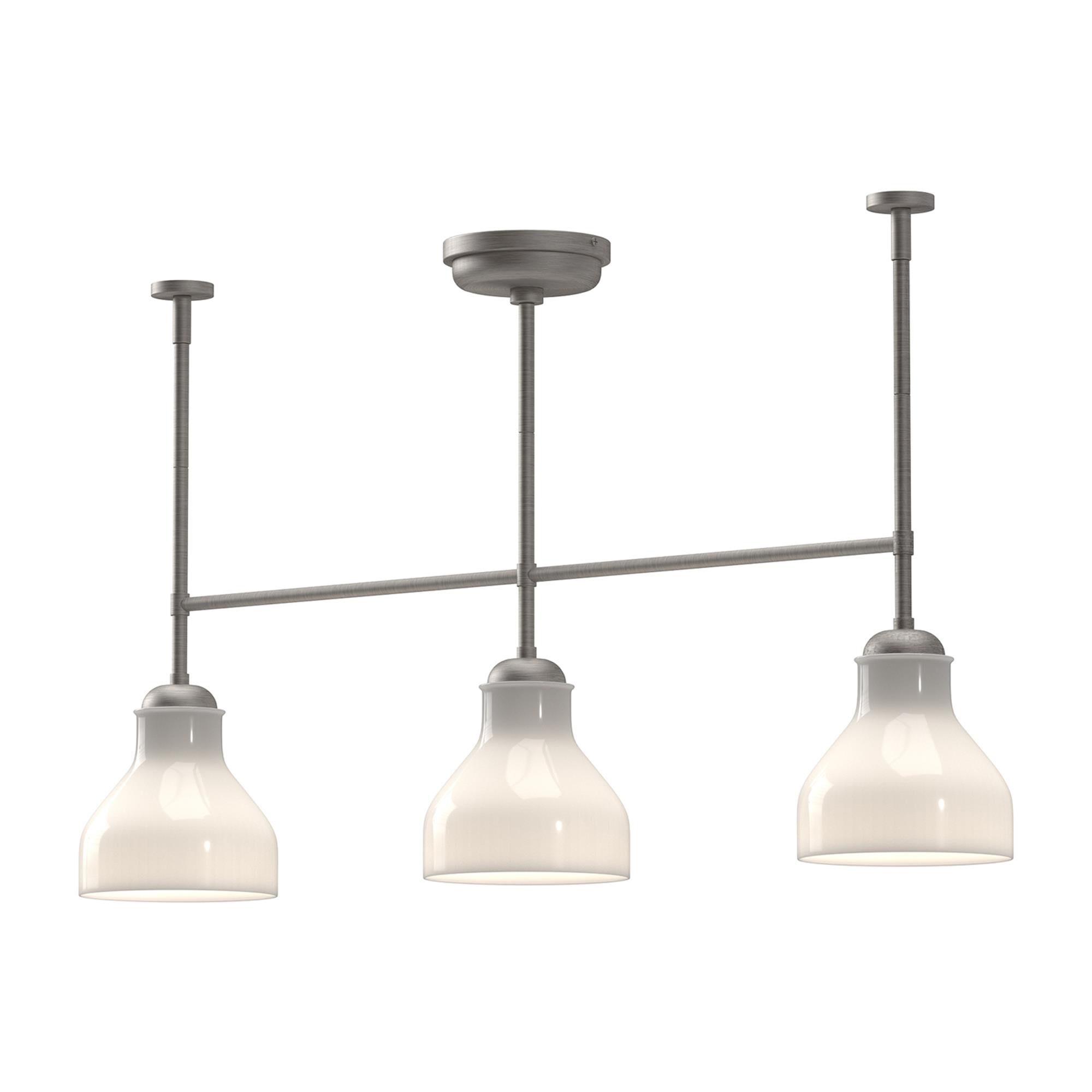 Shown in Brushed Nickel finish and Glossy Opal glass