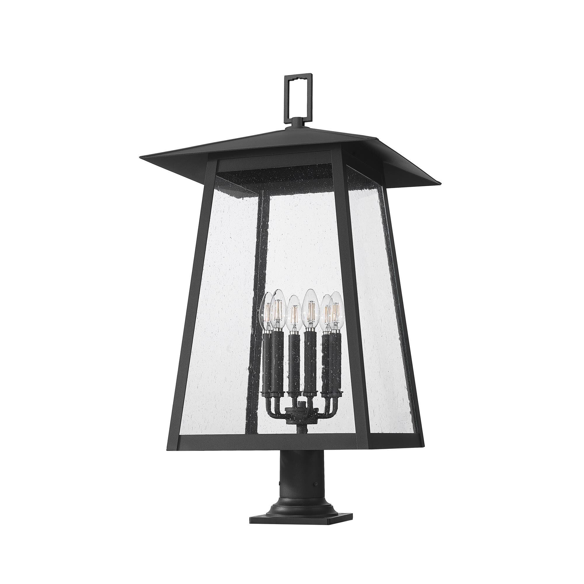 Shown in Black finish and Clear Seedy glass and Clear Seedy shade