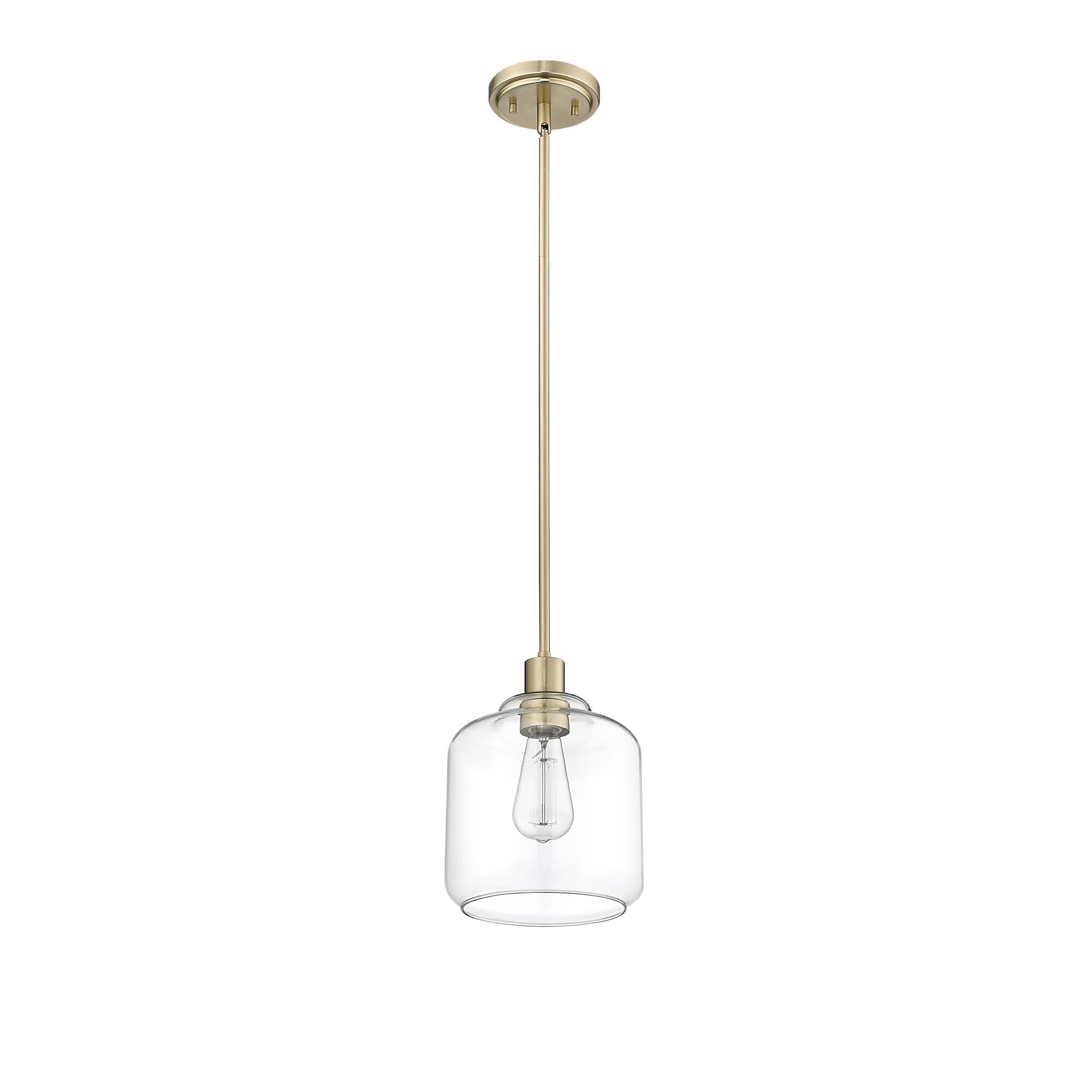 Shown in Modern Gold finish and Clear glass