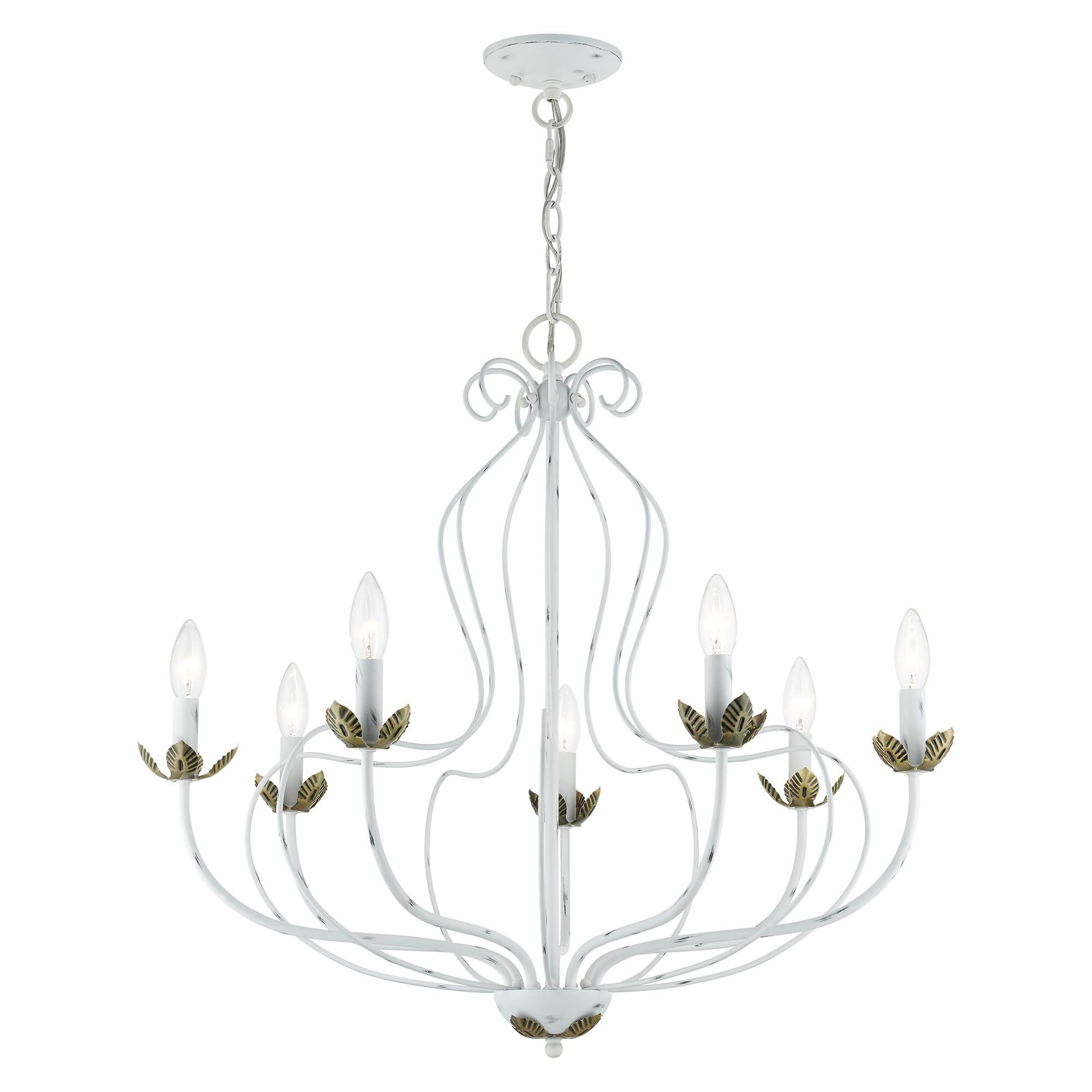 Shown in Antique White with Antique Brass Accents finish