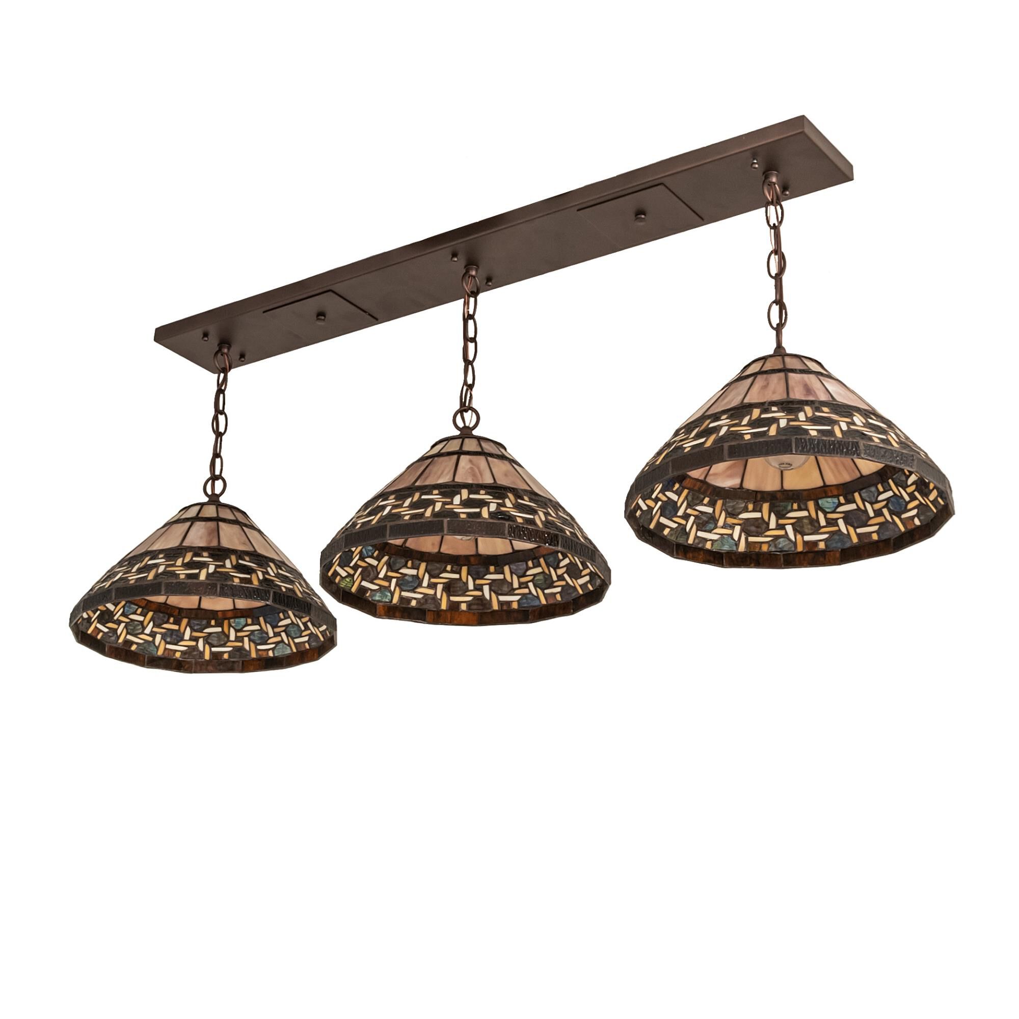 Shown in Craftsman Brown Finish finish and Chocolate;Beige glass