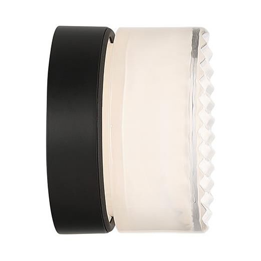 Shown in Matte Black finish and Clear Ribbed glass