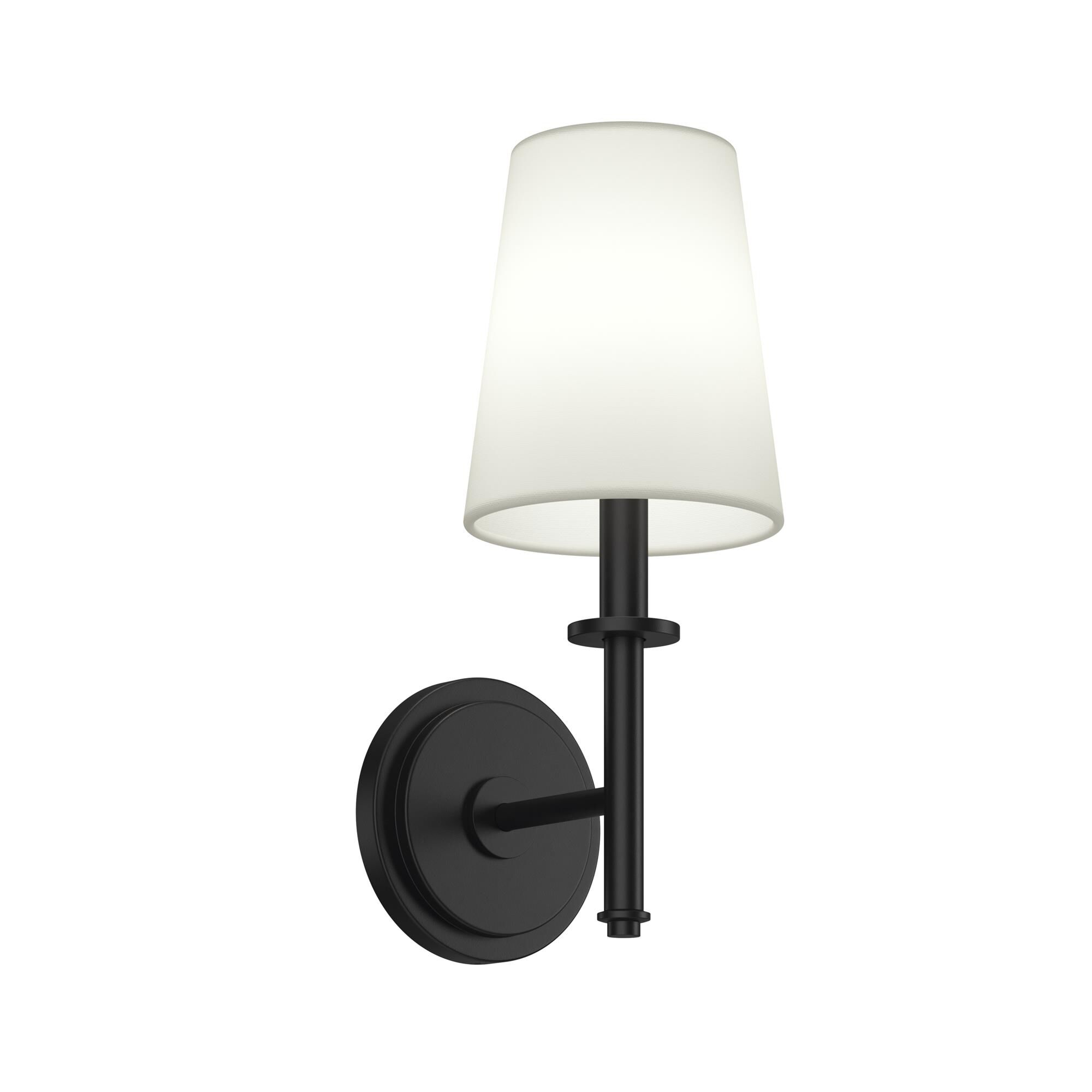 Shown in Black finish and Fabric shade