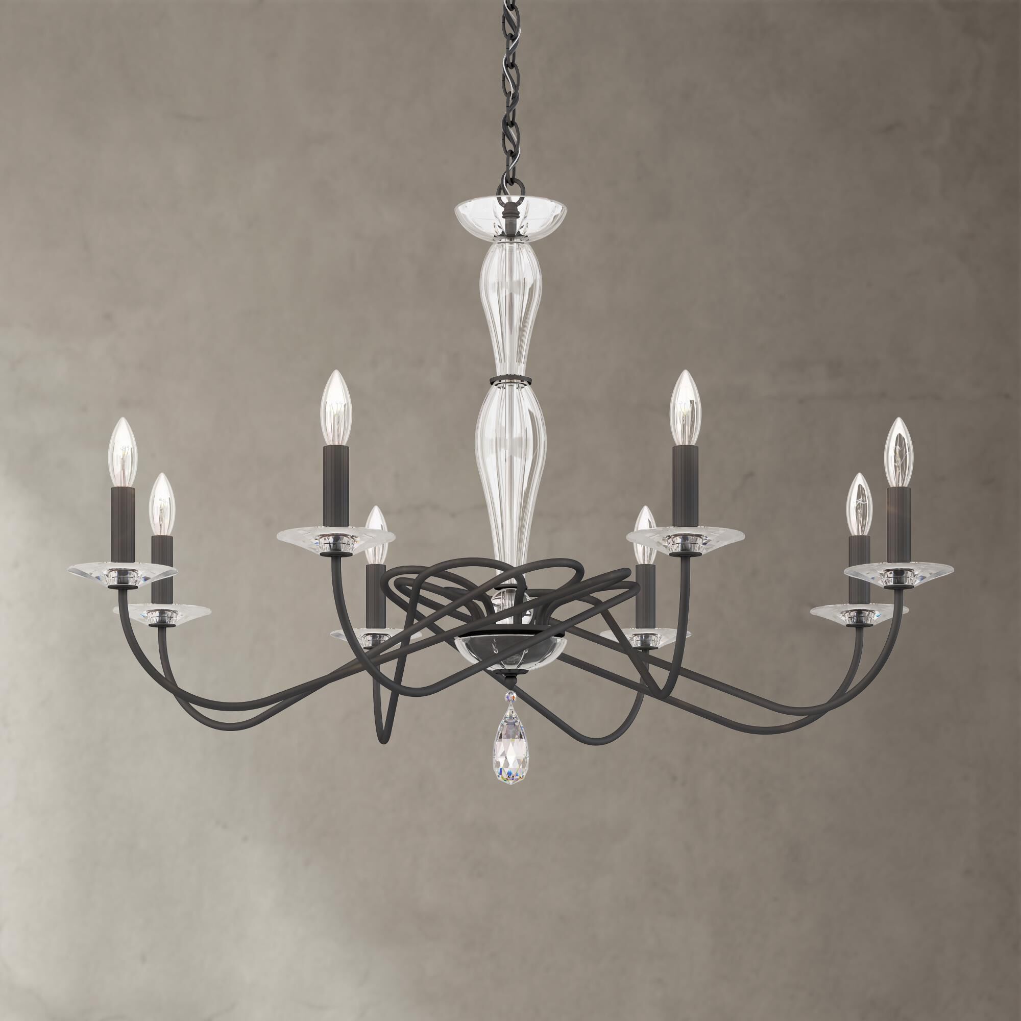 Shown in Black Matte finish and Clear Heritage Cyrstal crystal