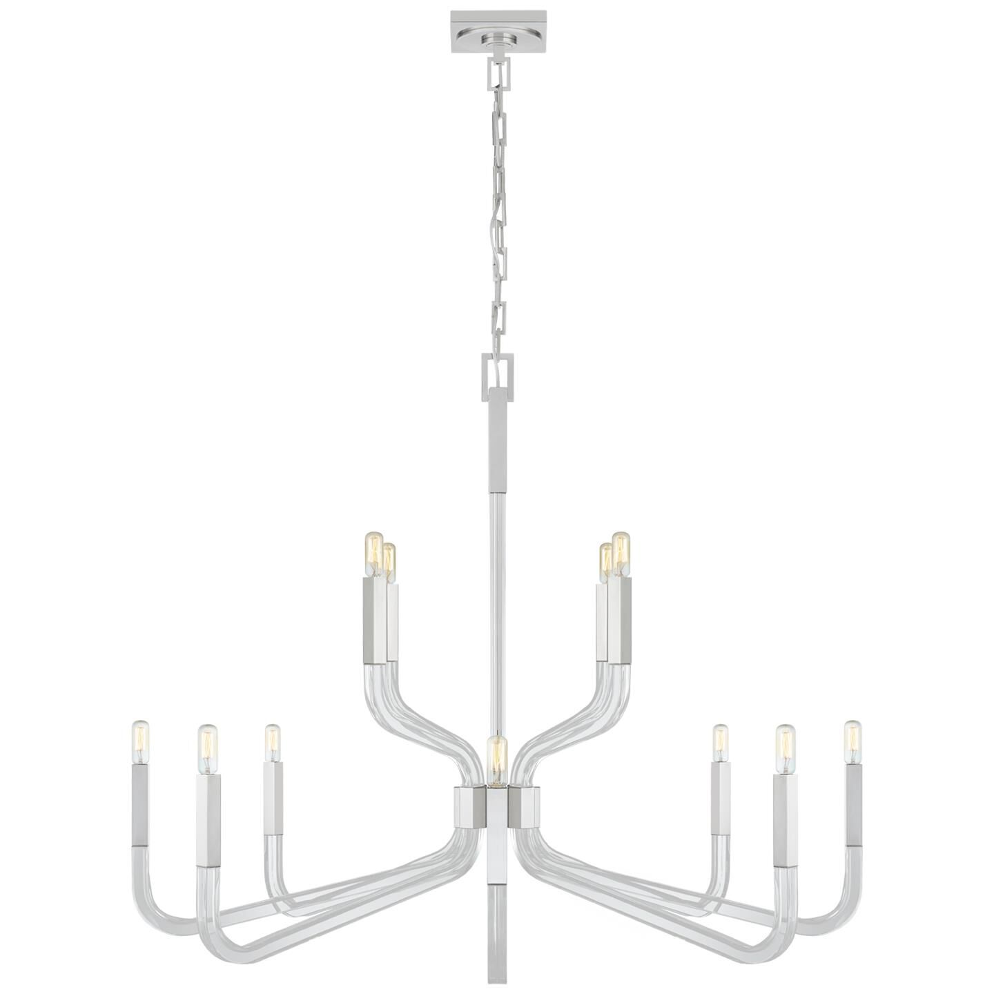 Shown in Polished Nickel And Crystal finish and No Option shade