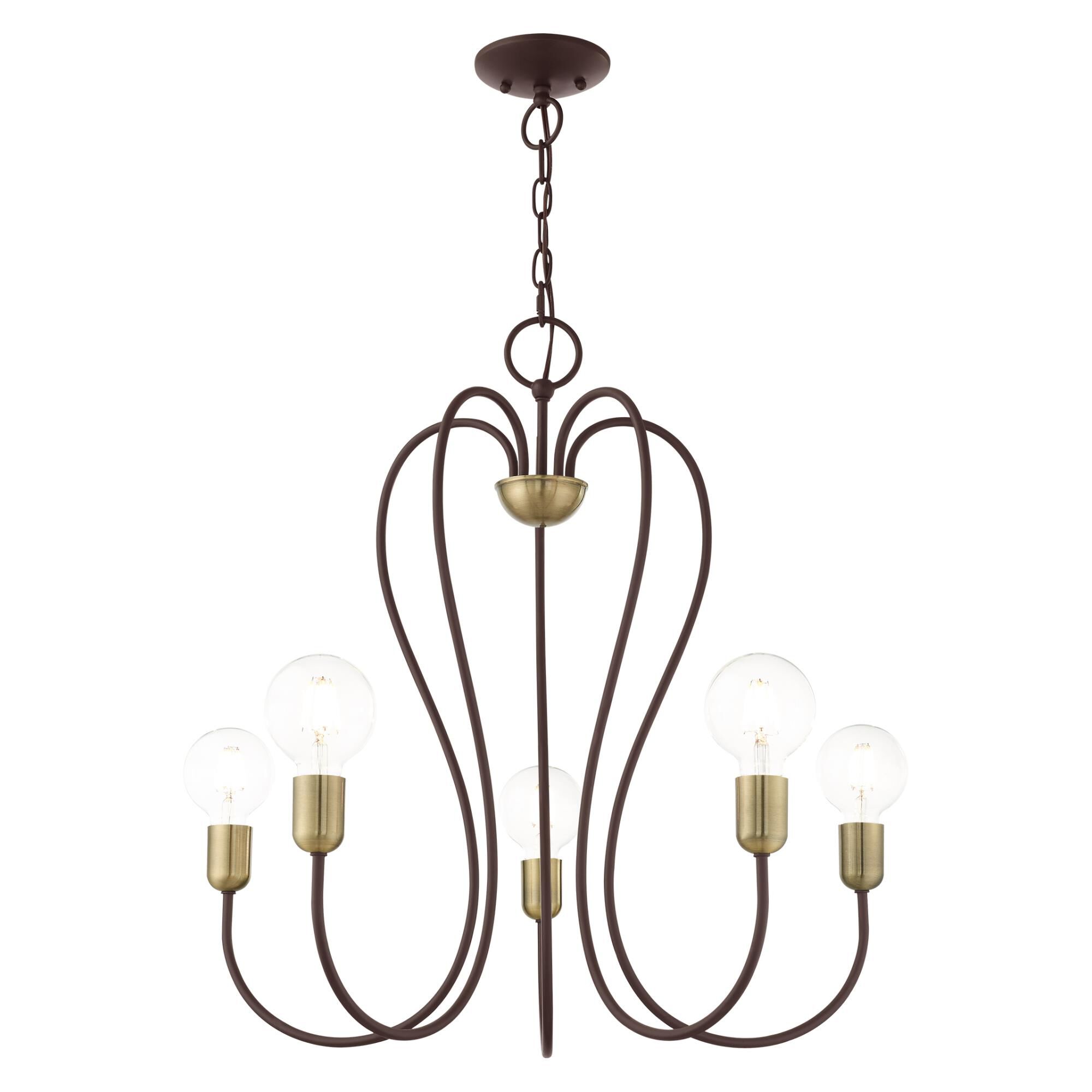 Shown in Bronze With Antique Brass Accents finish