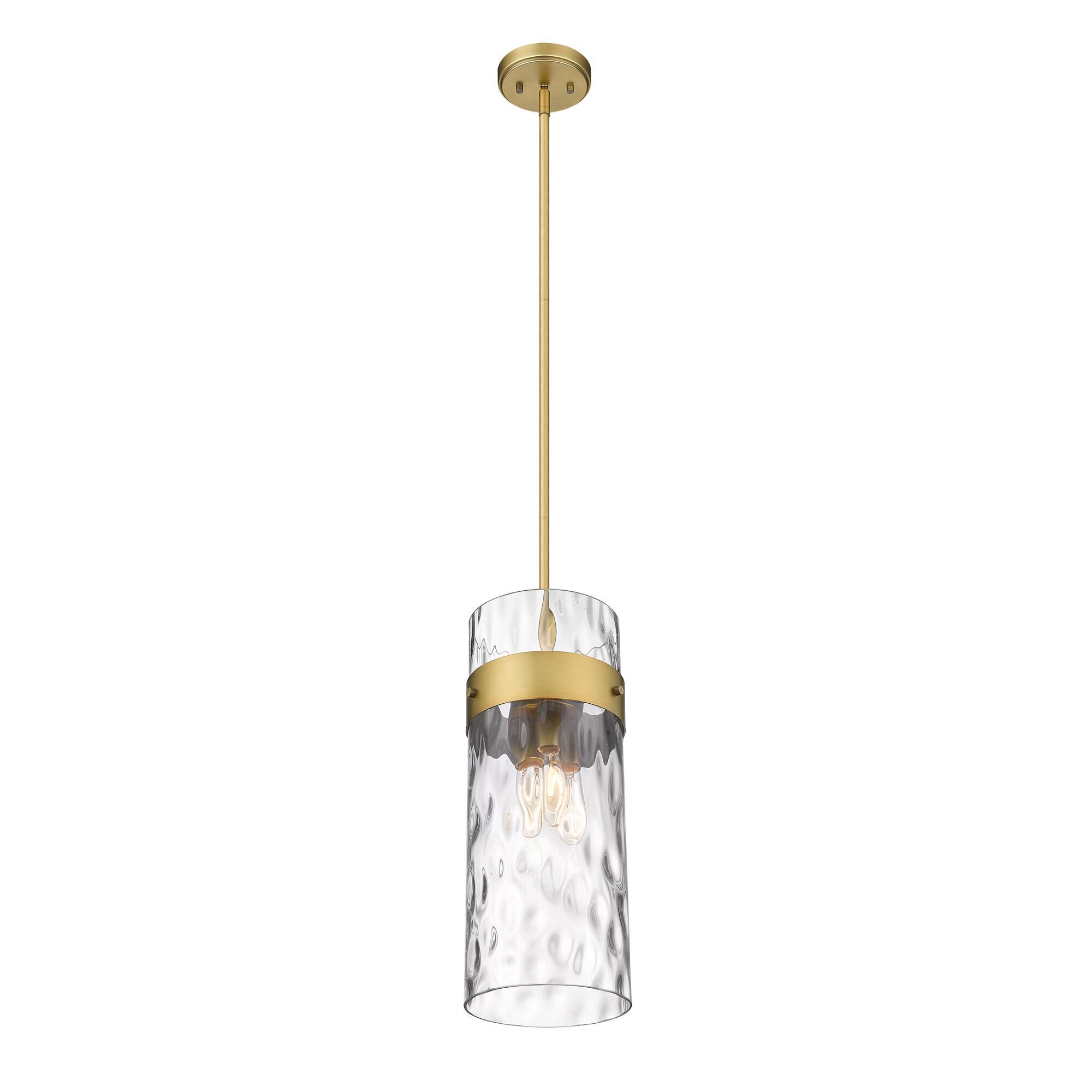 Shown in Rubbed Brass finish and Glass shade
