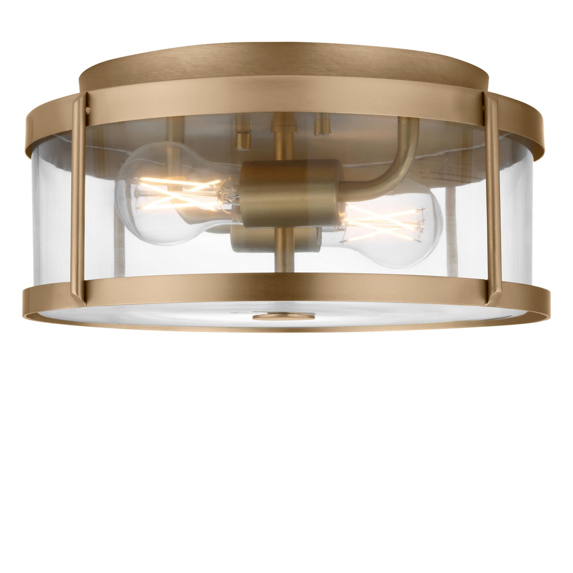 Shown in Satin Brass finish and Clear glass