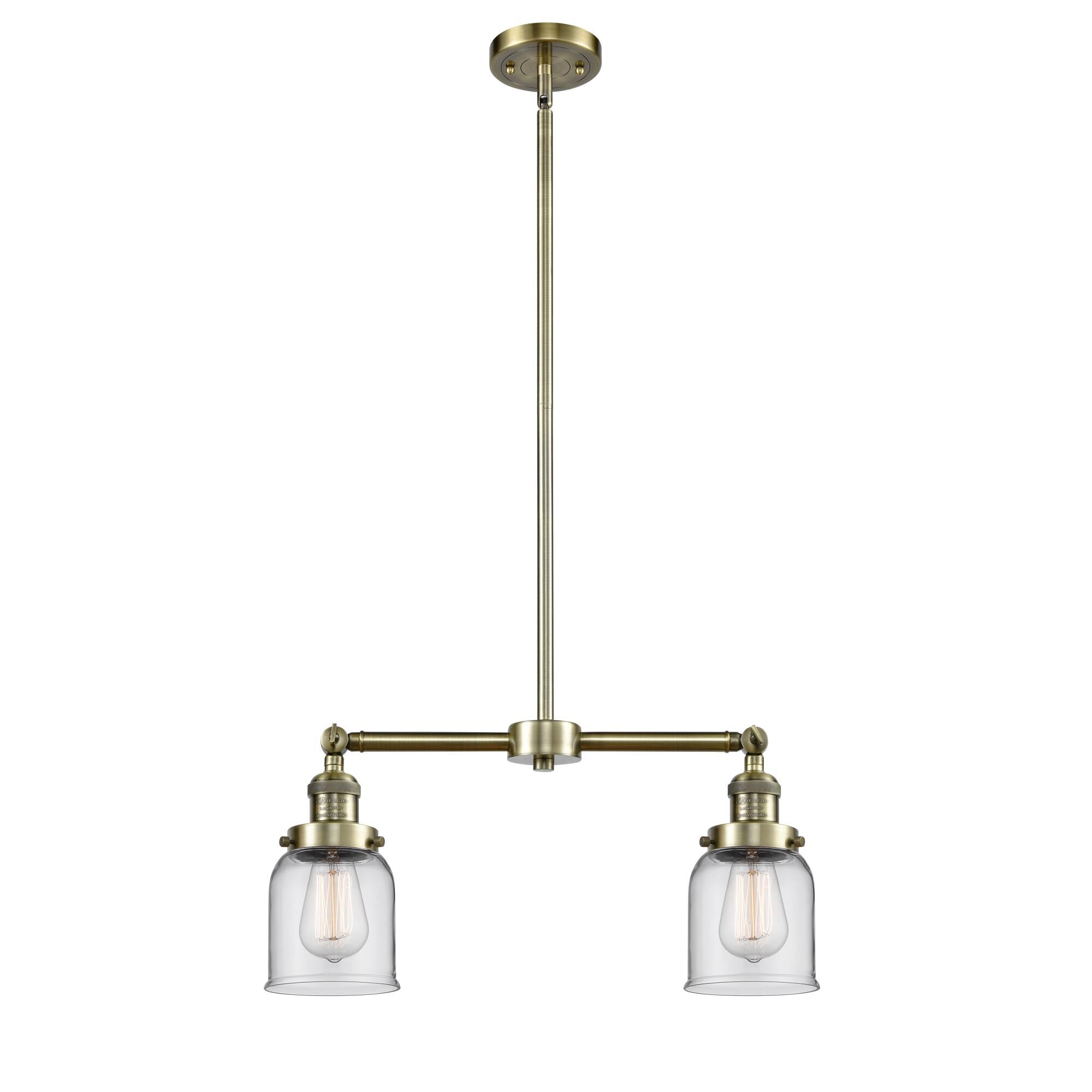 Shown in Antique Brass finish and Clear glass