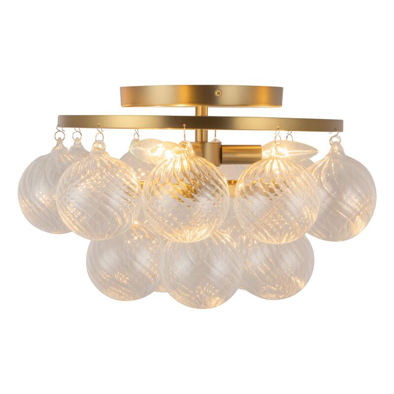Peyton Fox Faye 18 Inch 3 Light Semi Flush Mount by Alora Mood