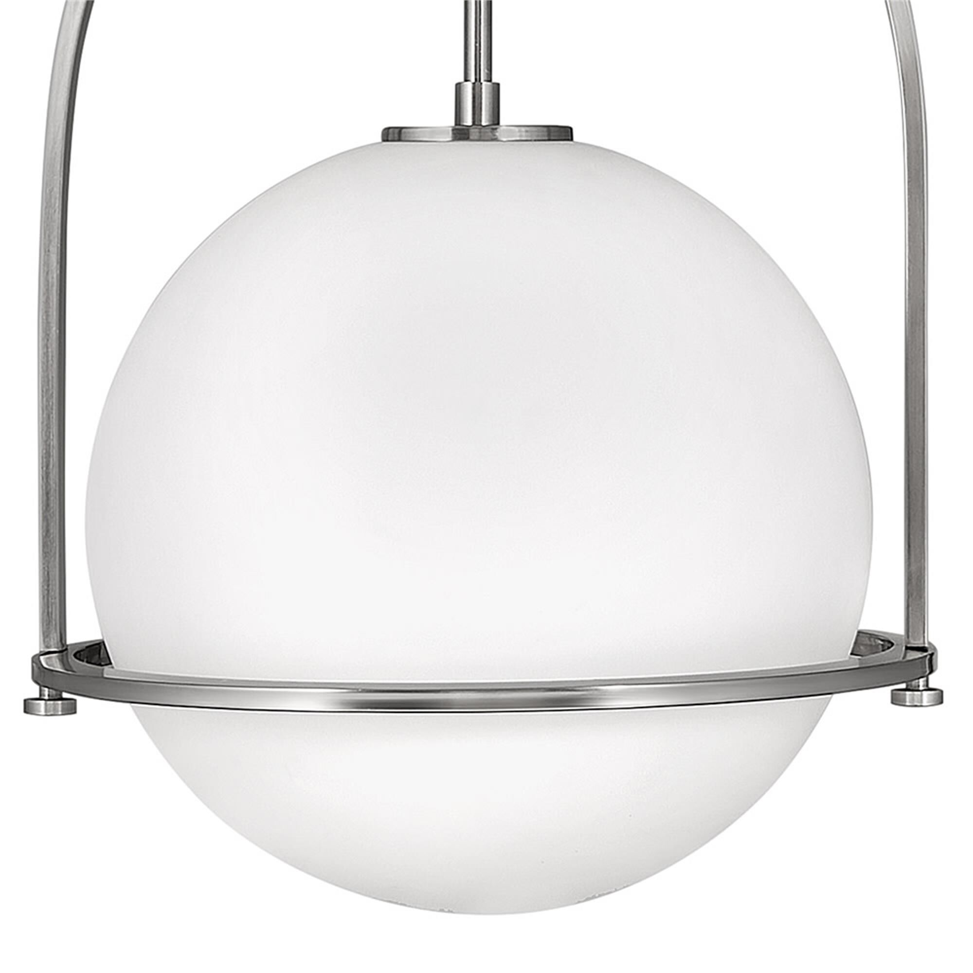 Shown in Brushed Nickel finish and Etched Opal glass