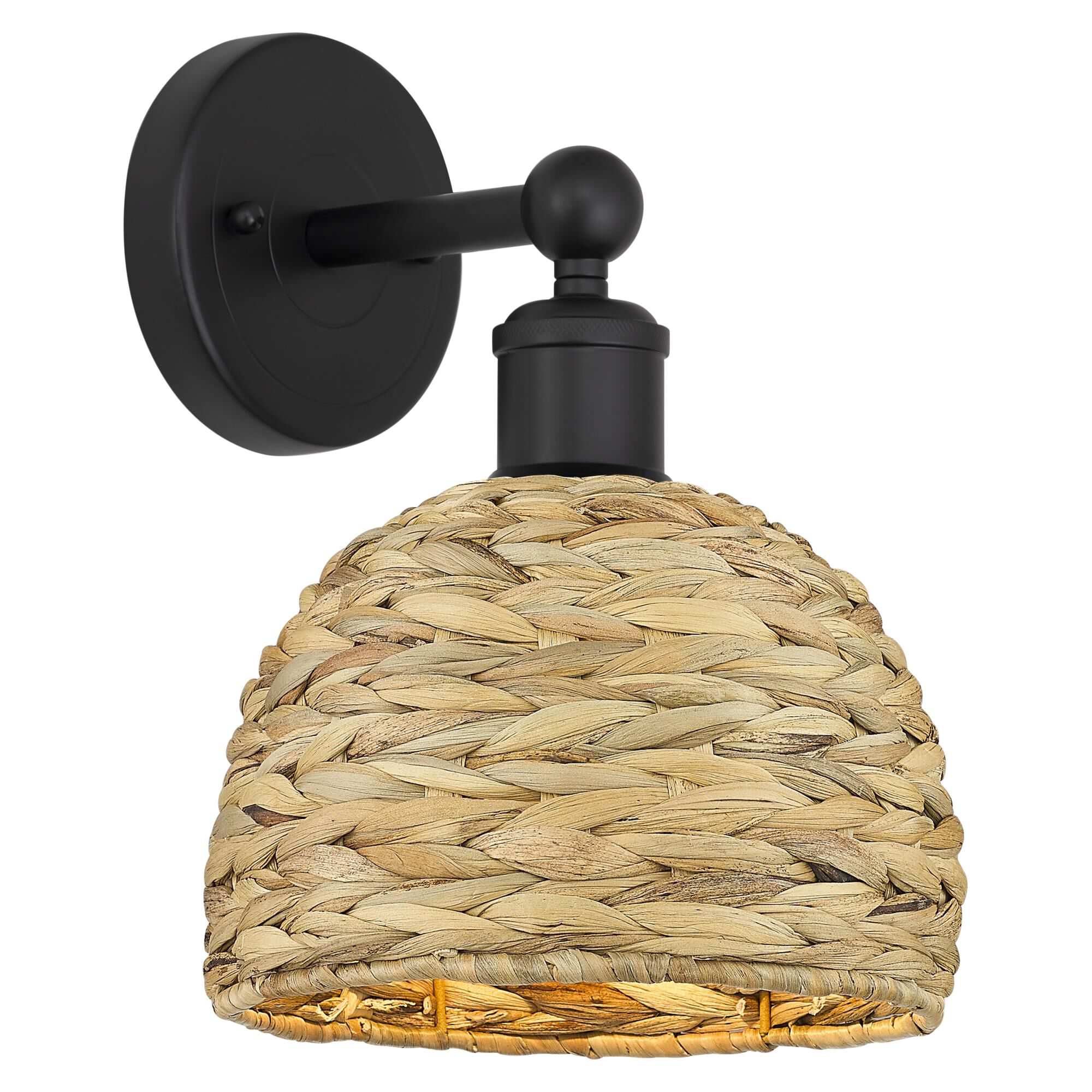 Bruno Marashlian Woven Rattan 11 Inch Wall Sconce by Innovations Lighting