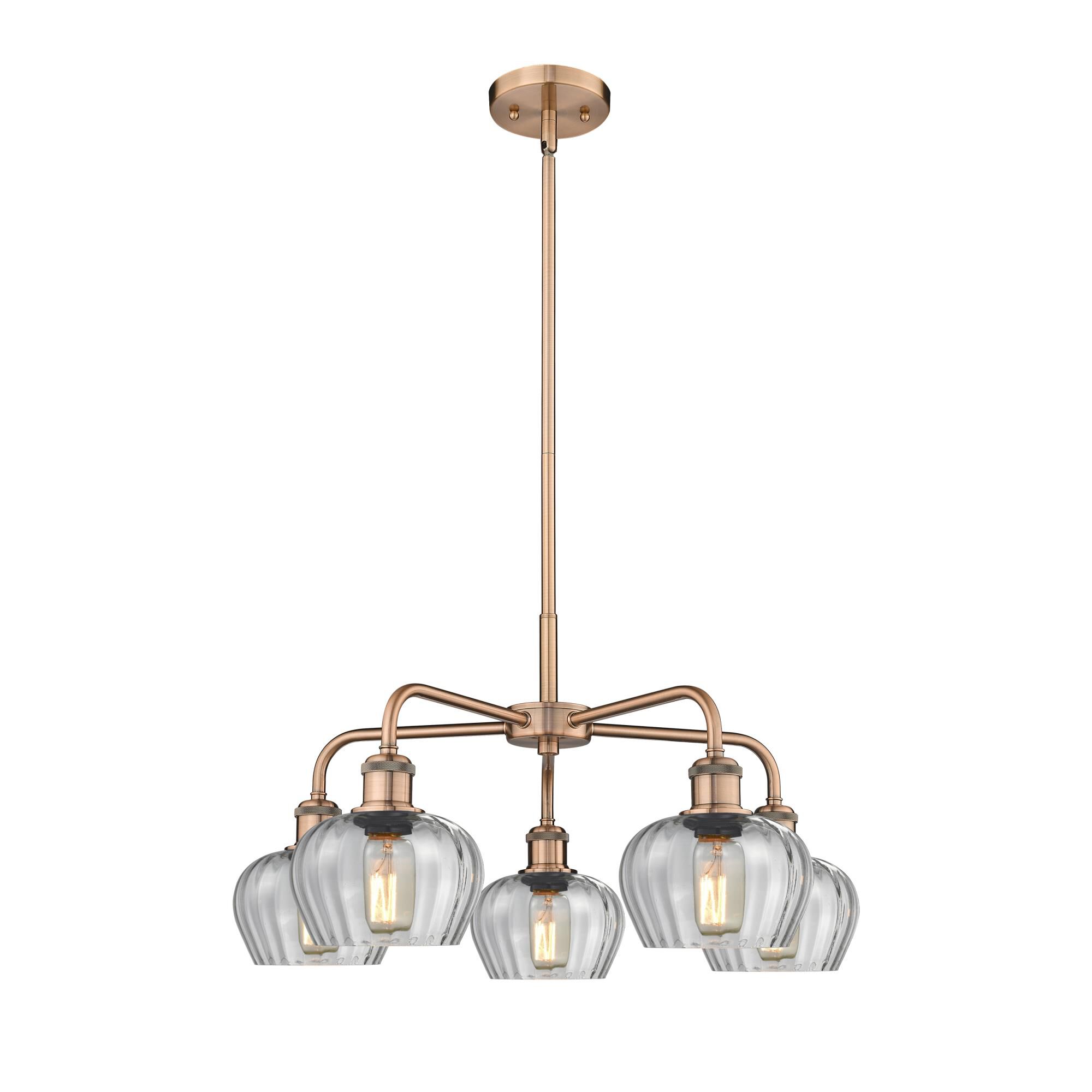 Shown in Antique Copper finish and Clear glass