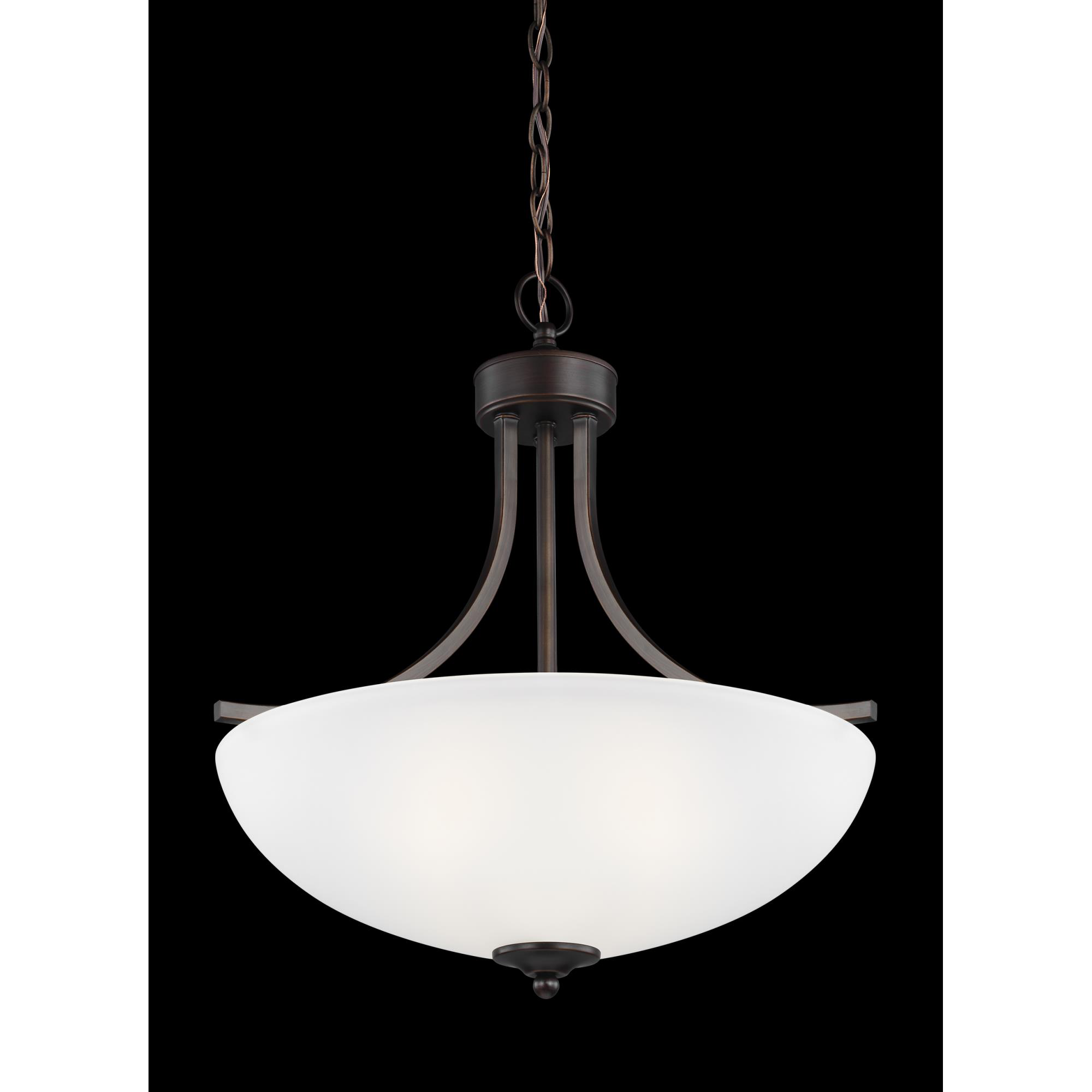 Shown in Bronze finish and Satin Etched  Shade glass and Satin Etched Glass shade