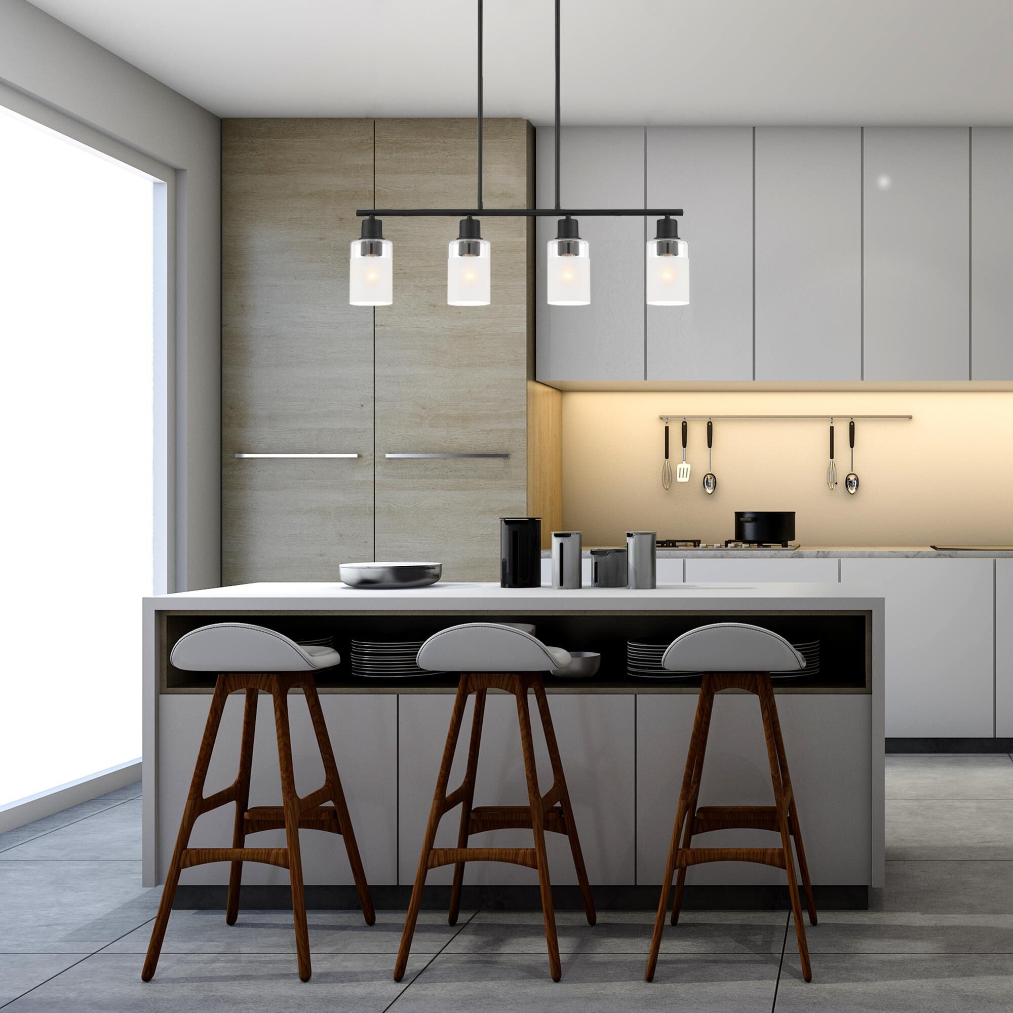 Cedar Lane 31 Inch 4 Light Linear Suspension Light by Designers Fountain