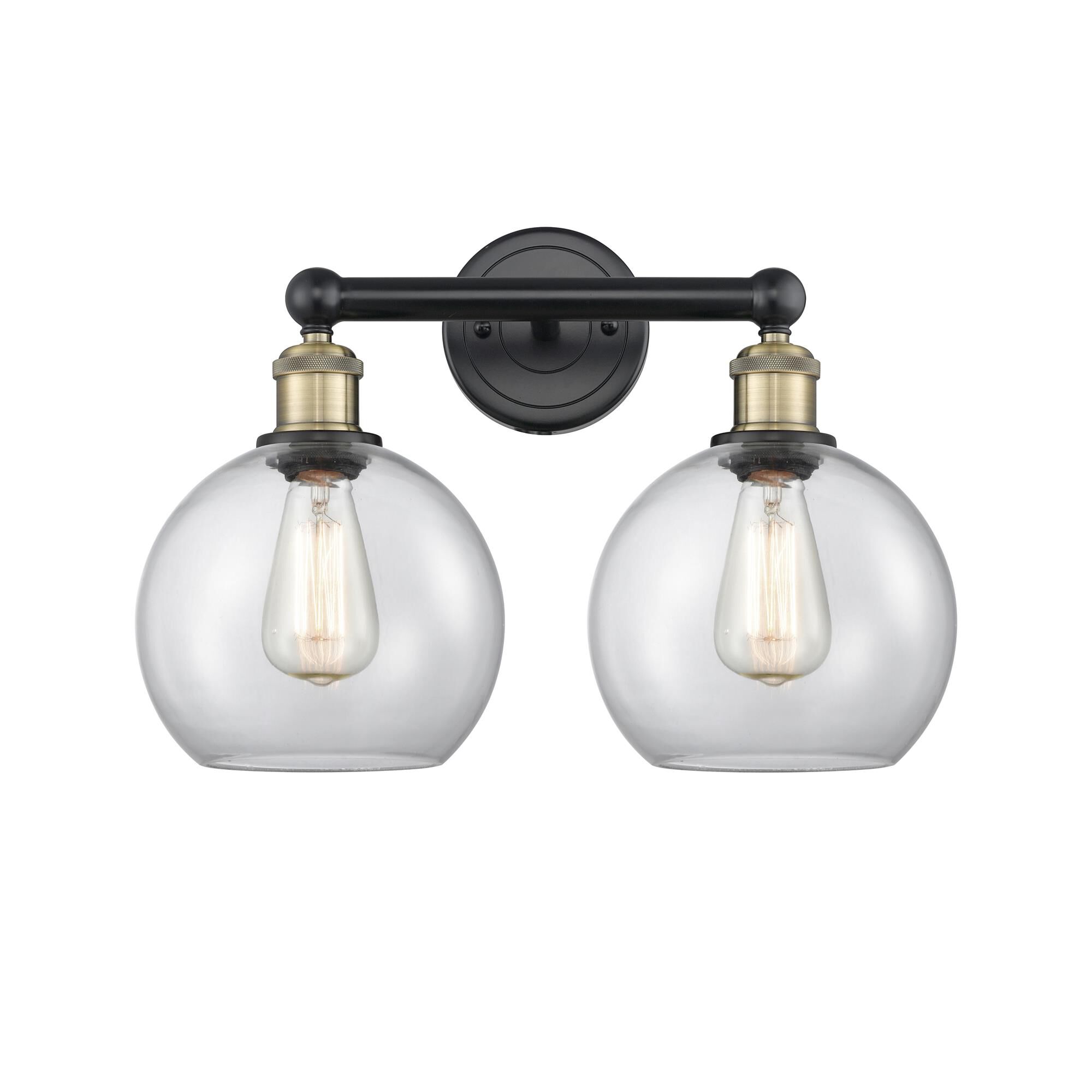 Shown in Black Antique Brass finish and Clear glass