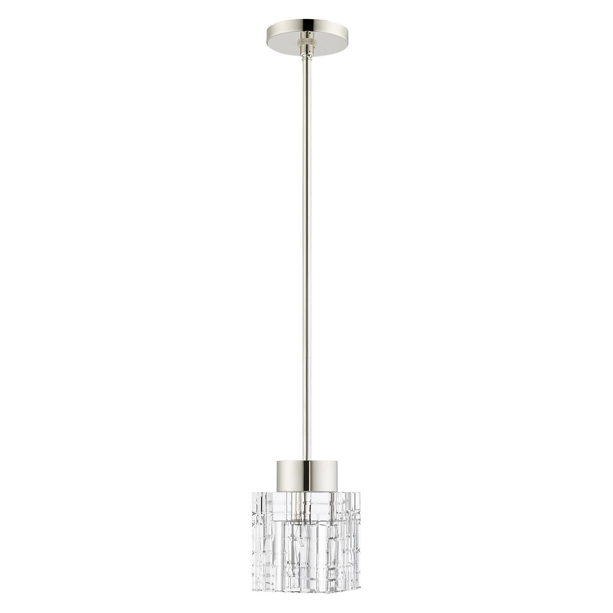 Shown in Polished Nickel finish and Clear Crystals glass and Clear Crystals shade