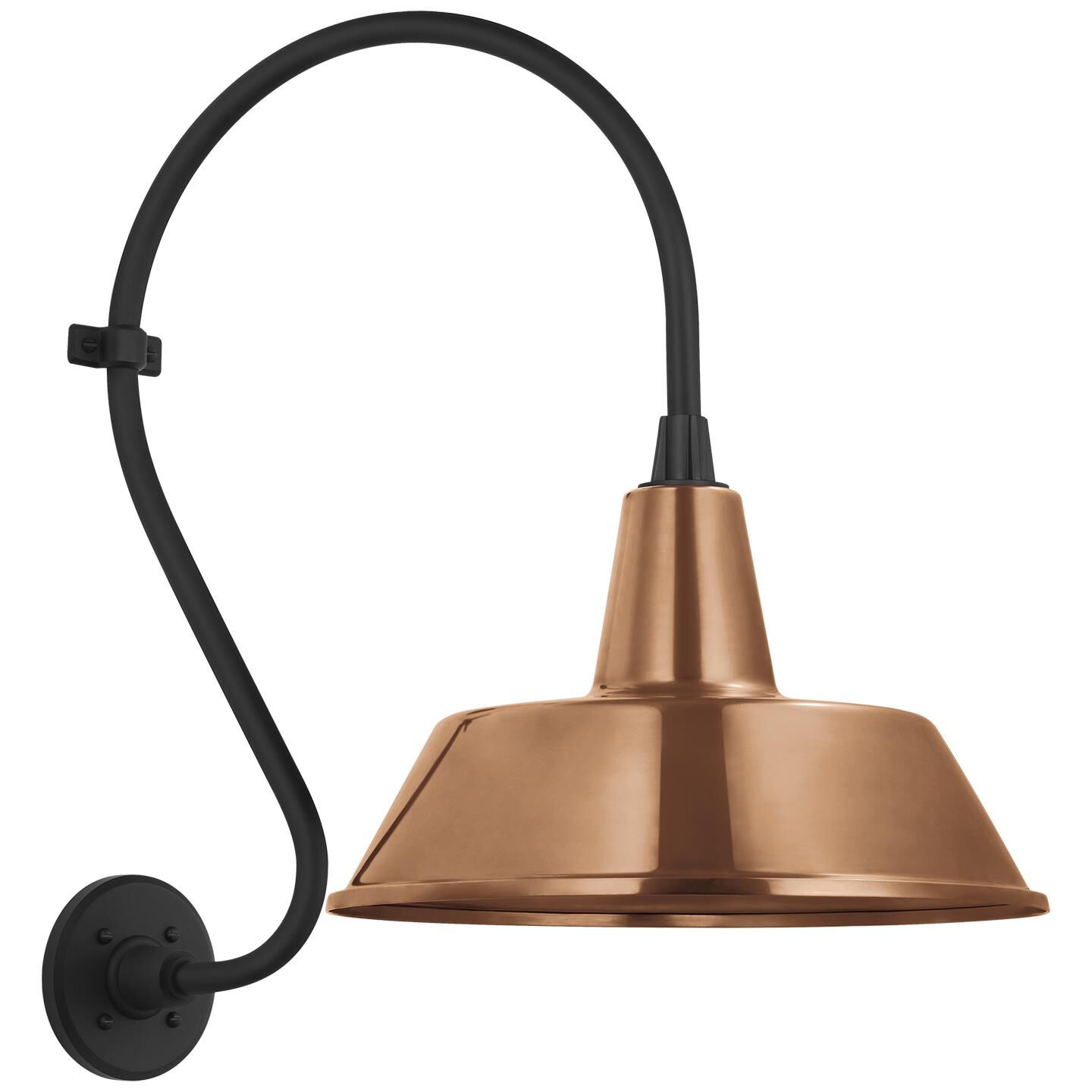 Shown in Matte Black finish and Copper shade