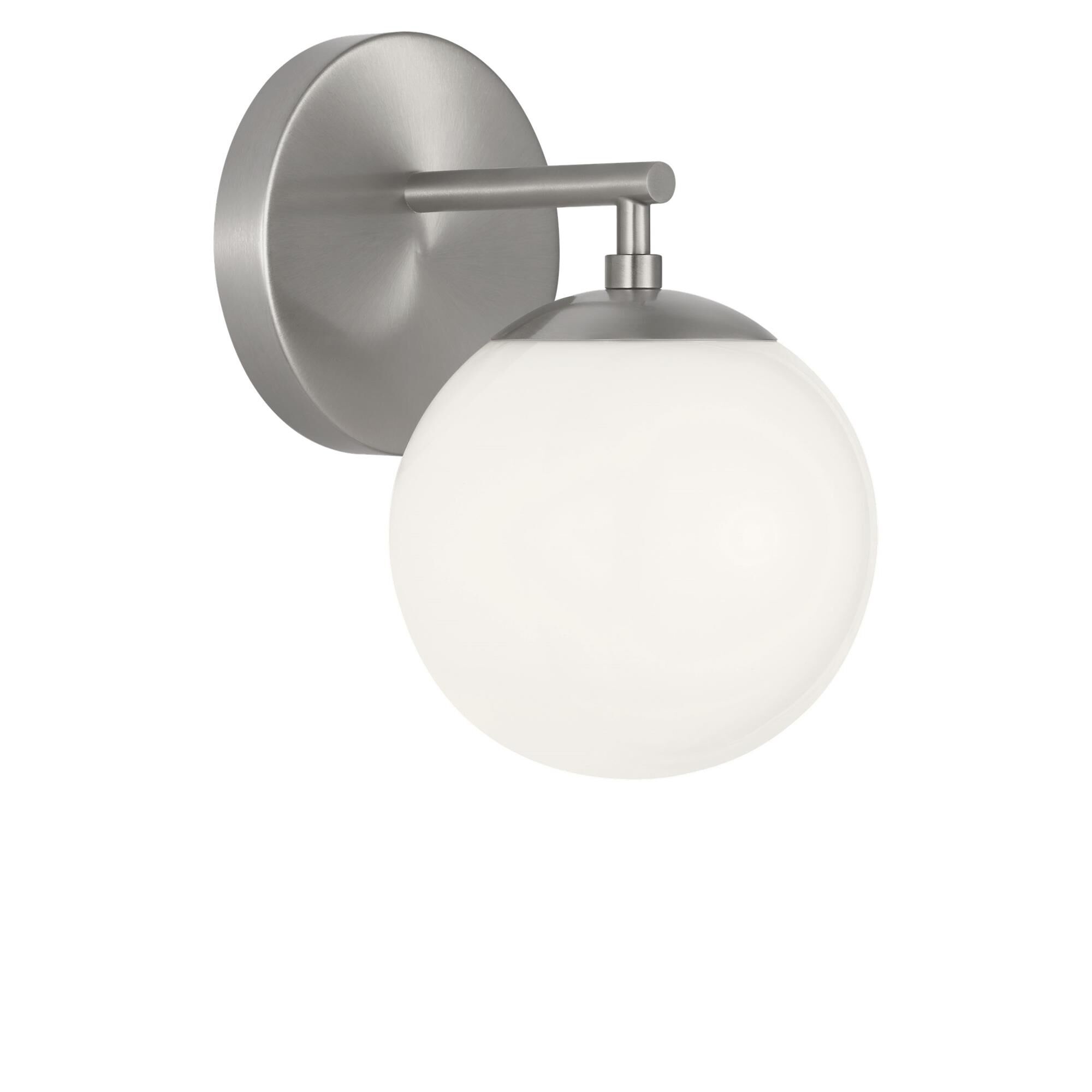 Shown in Brushed Nickel finish and Clear White glass