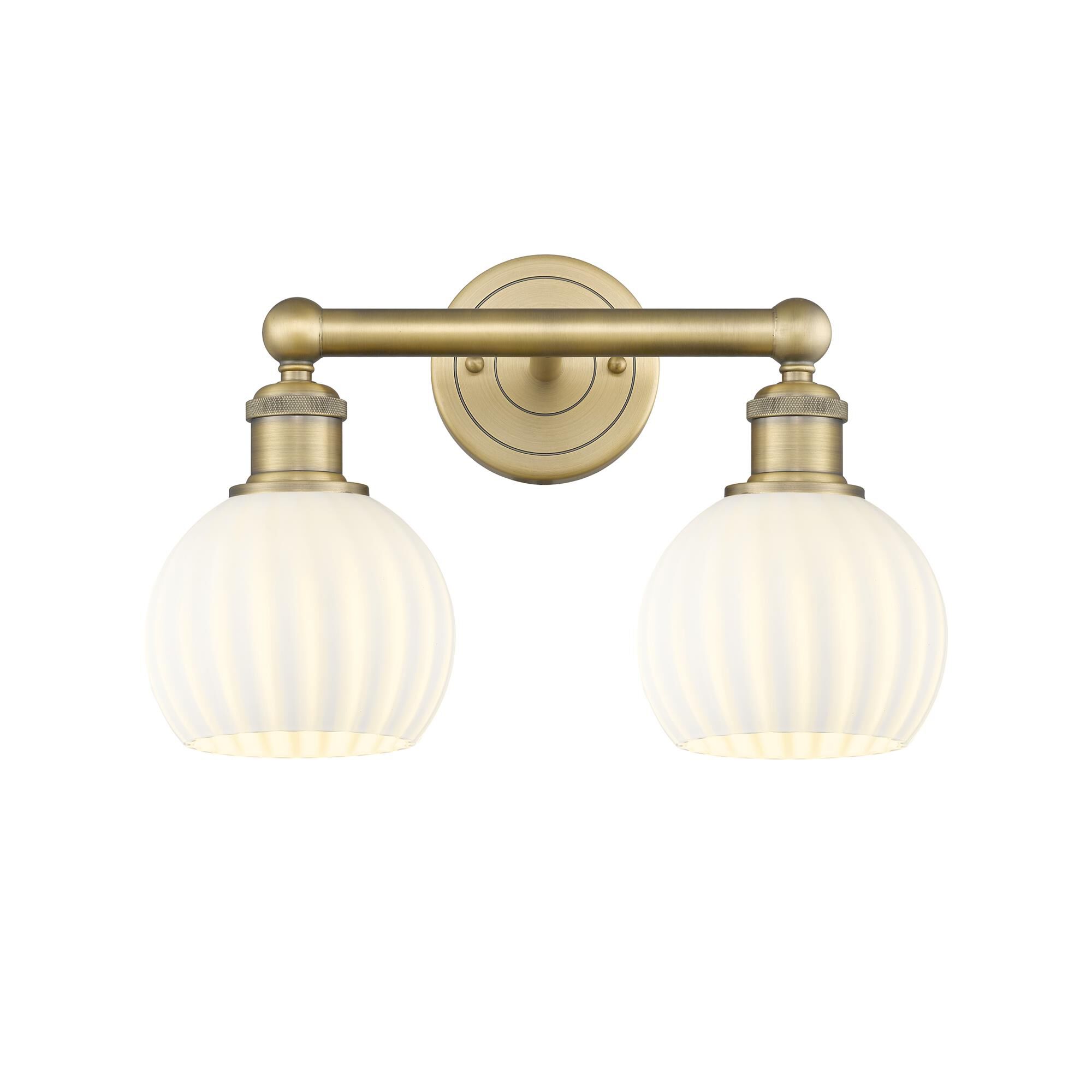 Shown in Brushed Brass finish and White Venetian glass
