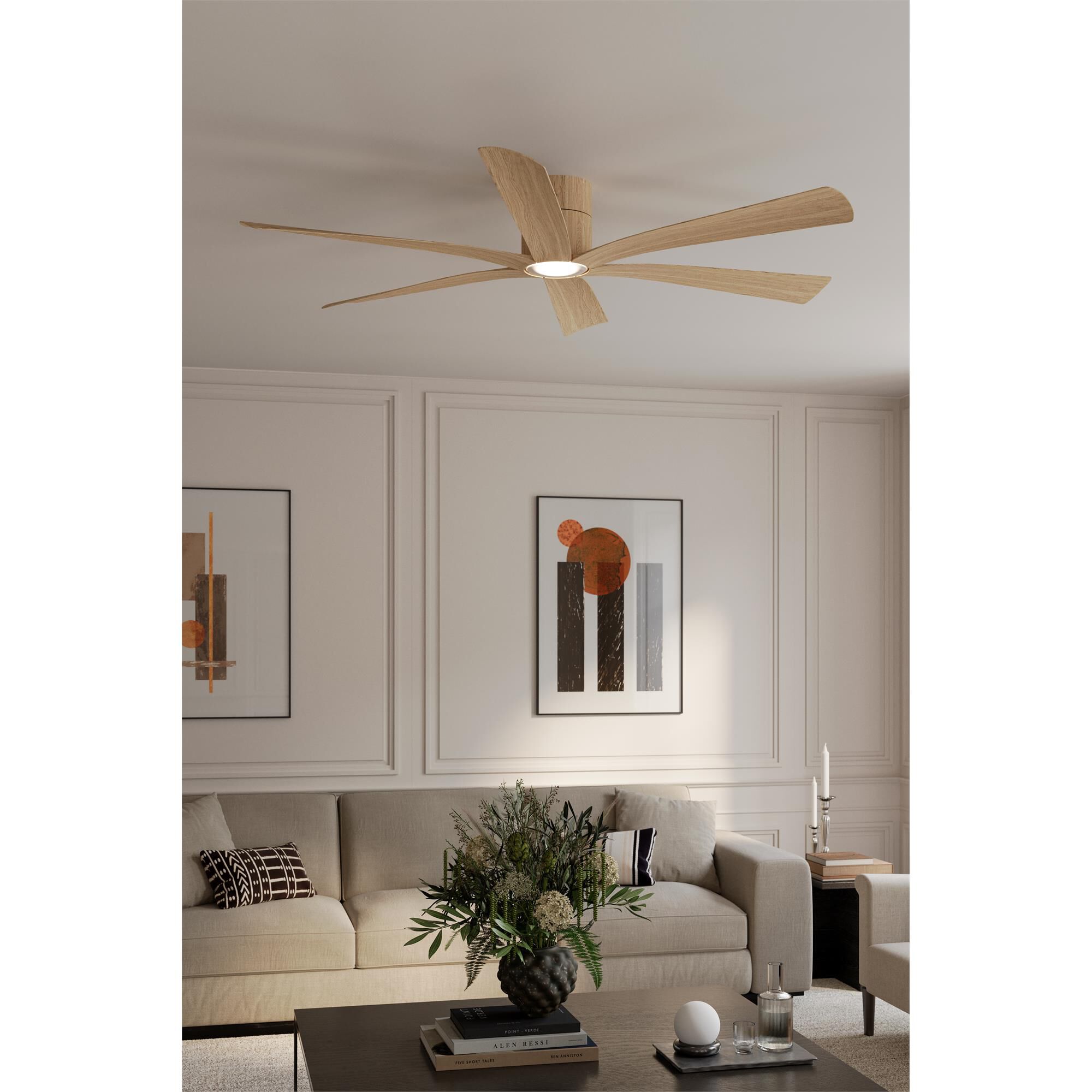 Shown in White Oak finish and Etched Lens glass