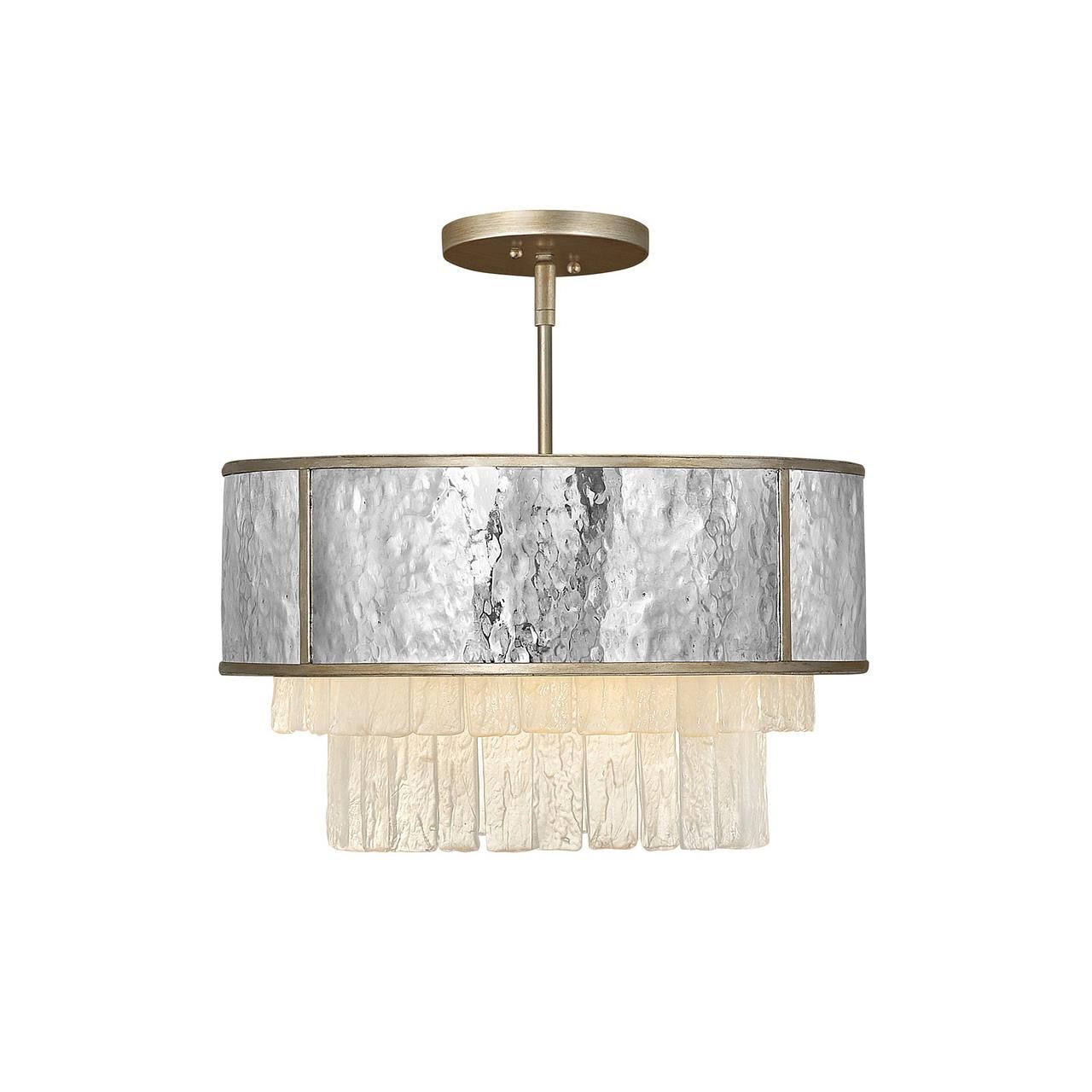 Shown in Champagne Gold finish and Hammered Stainless Steel shade