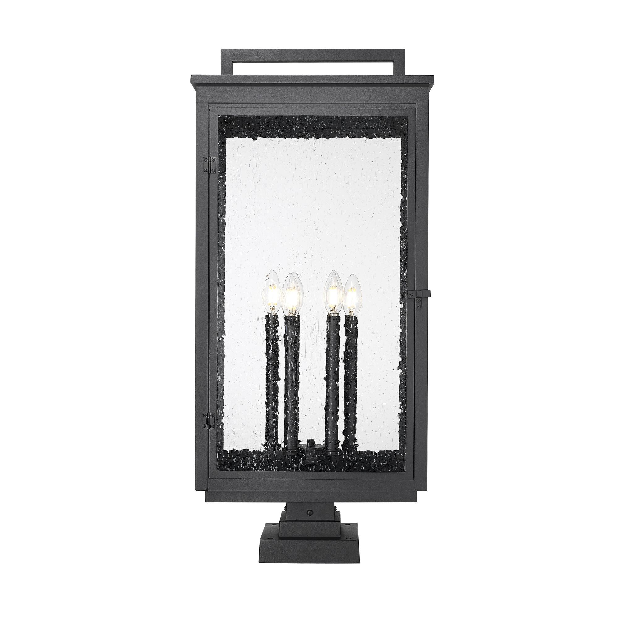 Shown in Sand Black finish and Clear Seedy glass and Clear Seedy shade