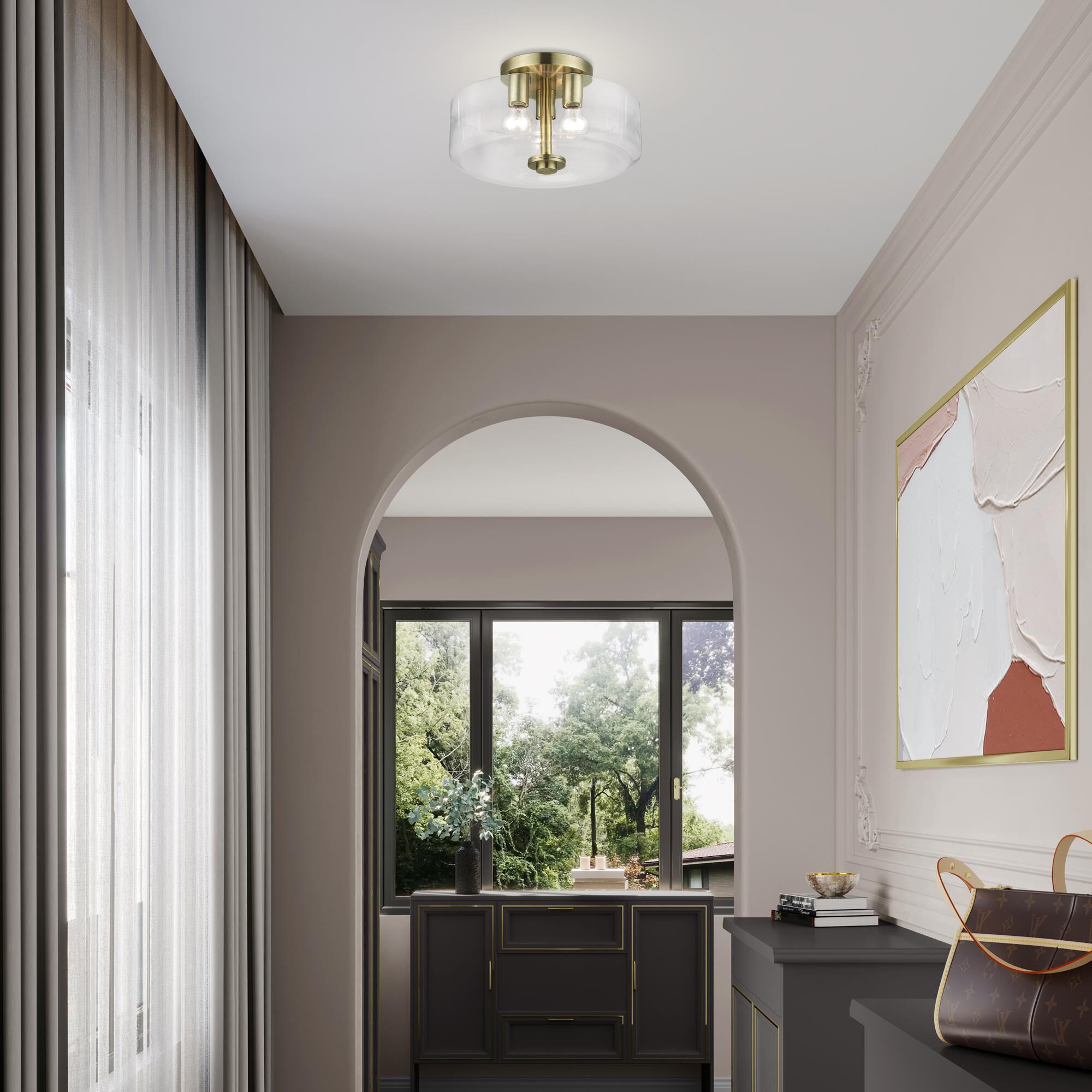 Whitworth 15 Inch Semi Flush Mount by Livex Lighting