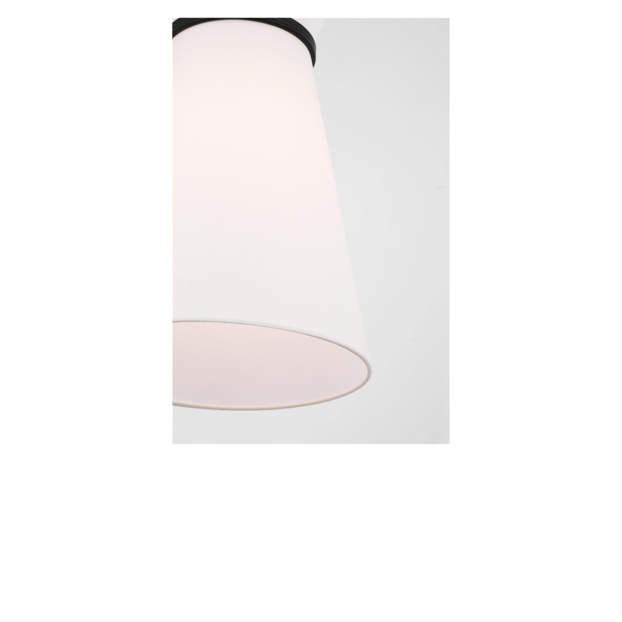 Shown in Midnight Black finish and White Linen shade