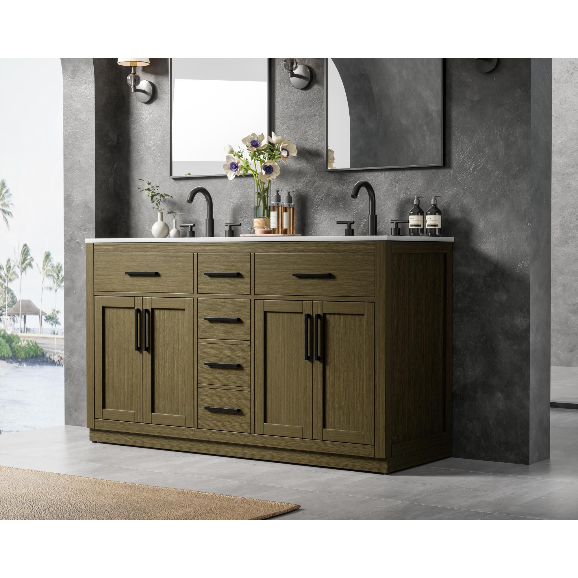 Alden 60 Inch Bath Vanity by Elegant Dcor