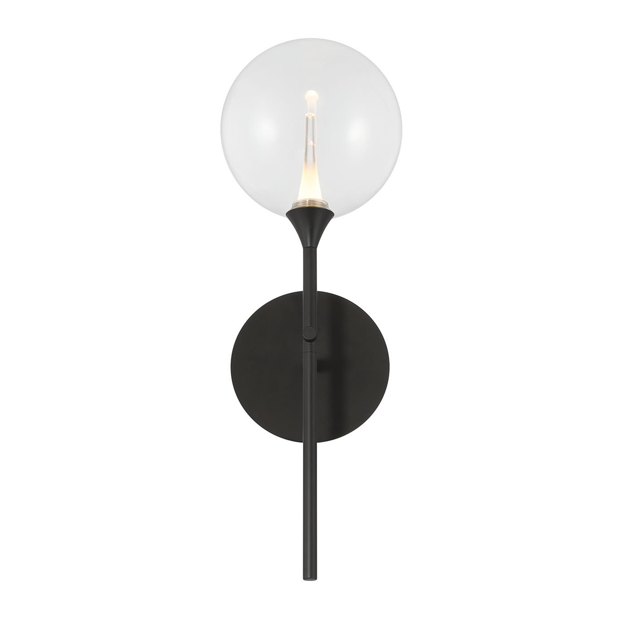Shown in Black finish and Clear glass
