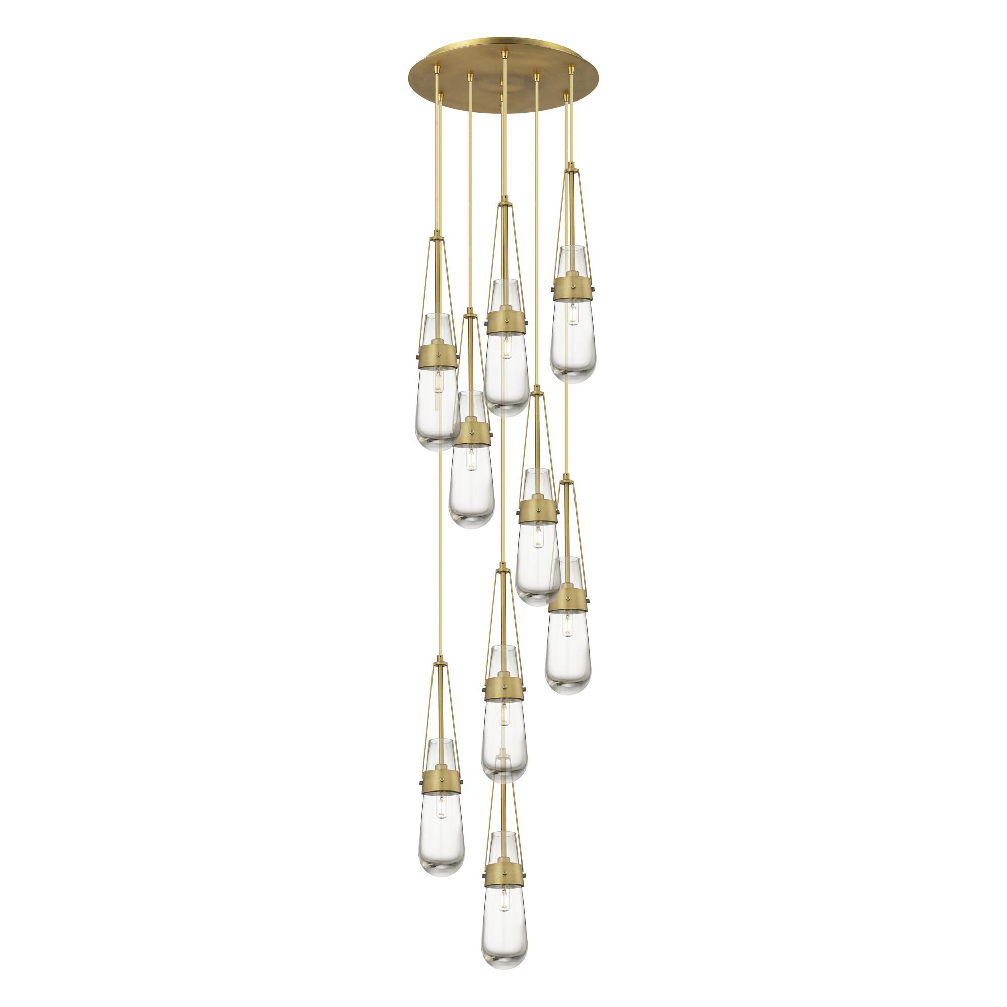Shown in Brushed Brass finish and Clear glass and Clear Glass shade