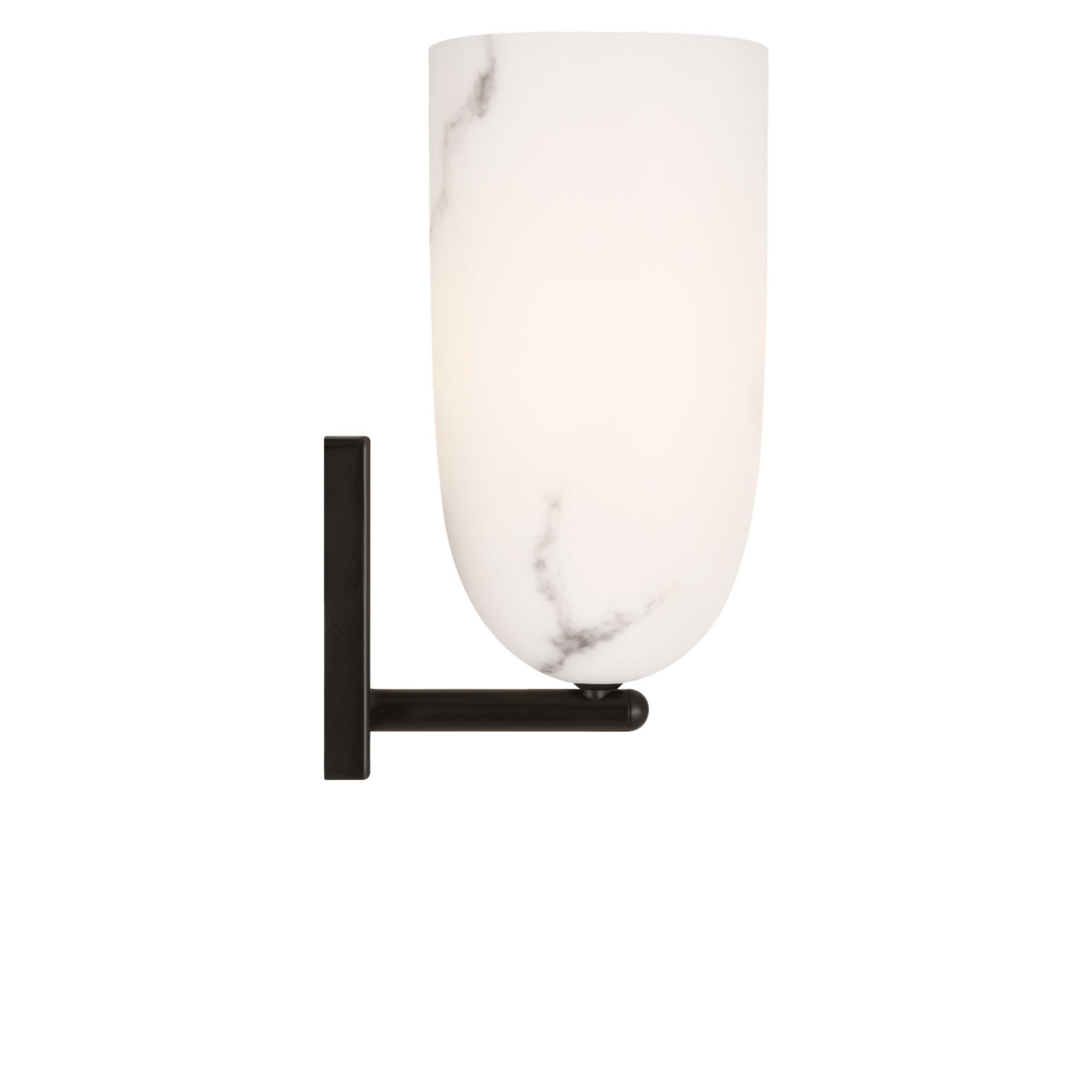 Shown in Aged Iron finish and Faux Alabaster Resin shade