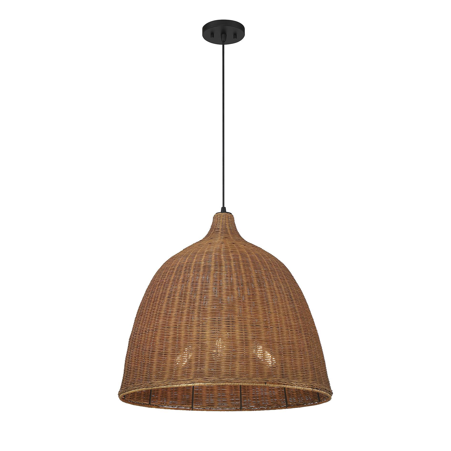 Shown in Caf finish and Wicker shade