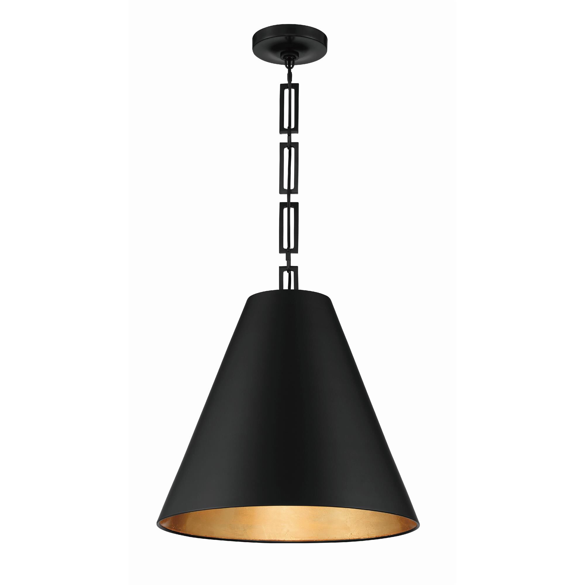 Shown in Matte Black + Antique Gold finish and Iron glass and Black shade