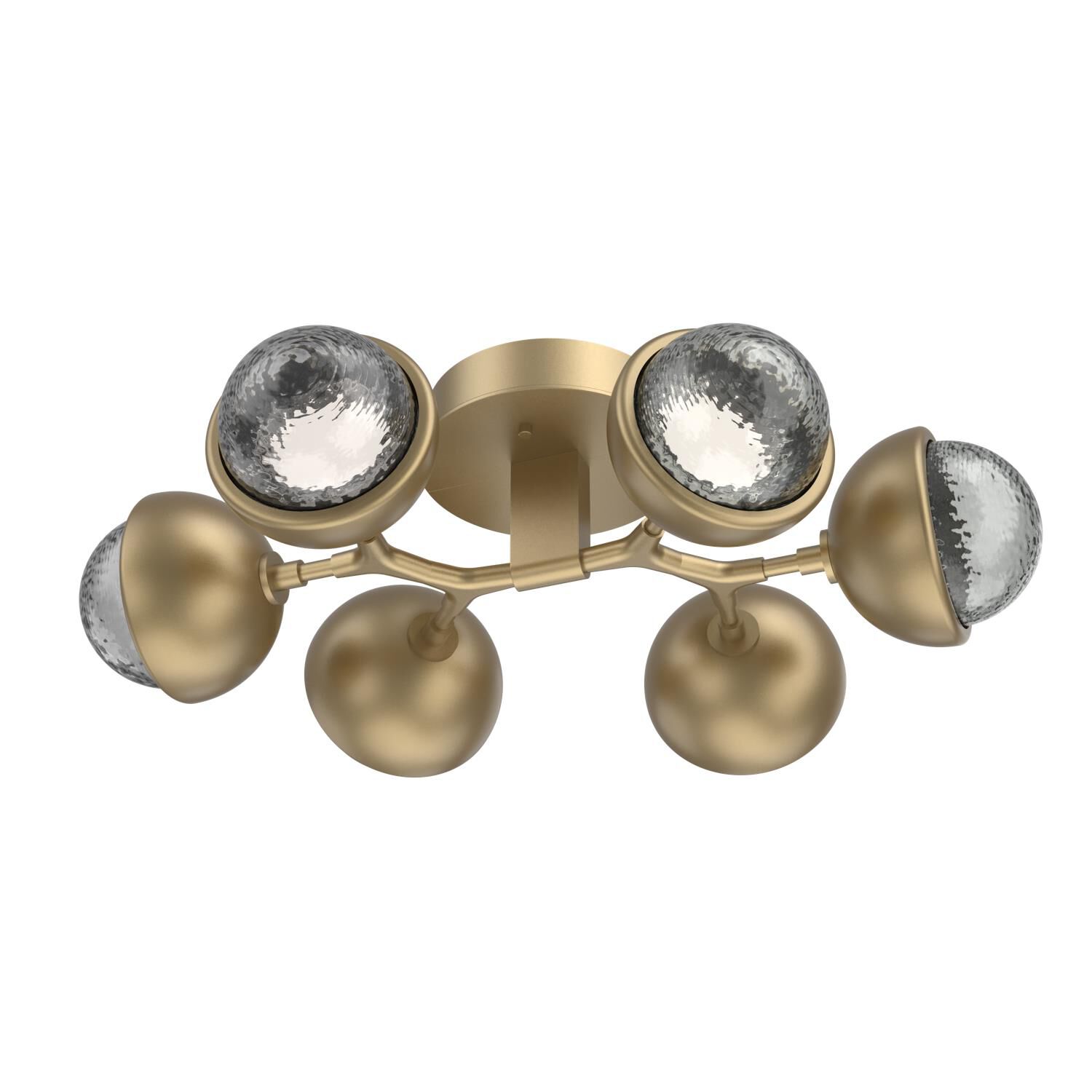 Shown in Gilded Brass finish and Smoke glass and Metal Shade Matching Finish accent