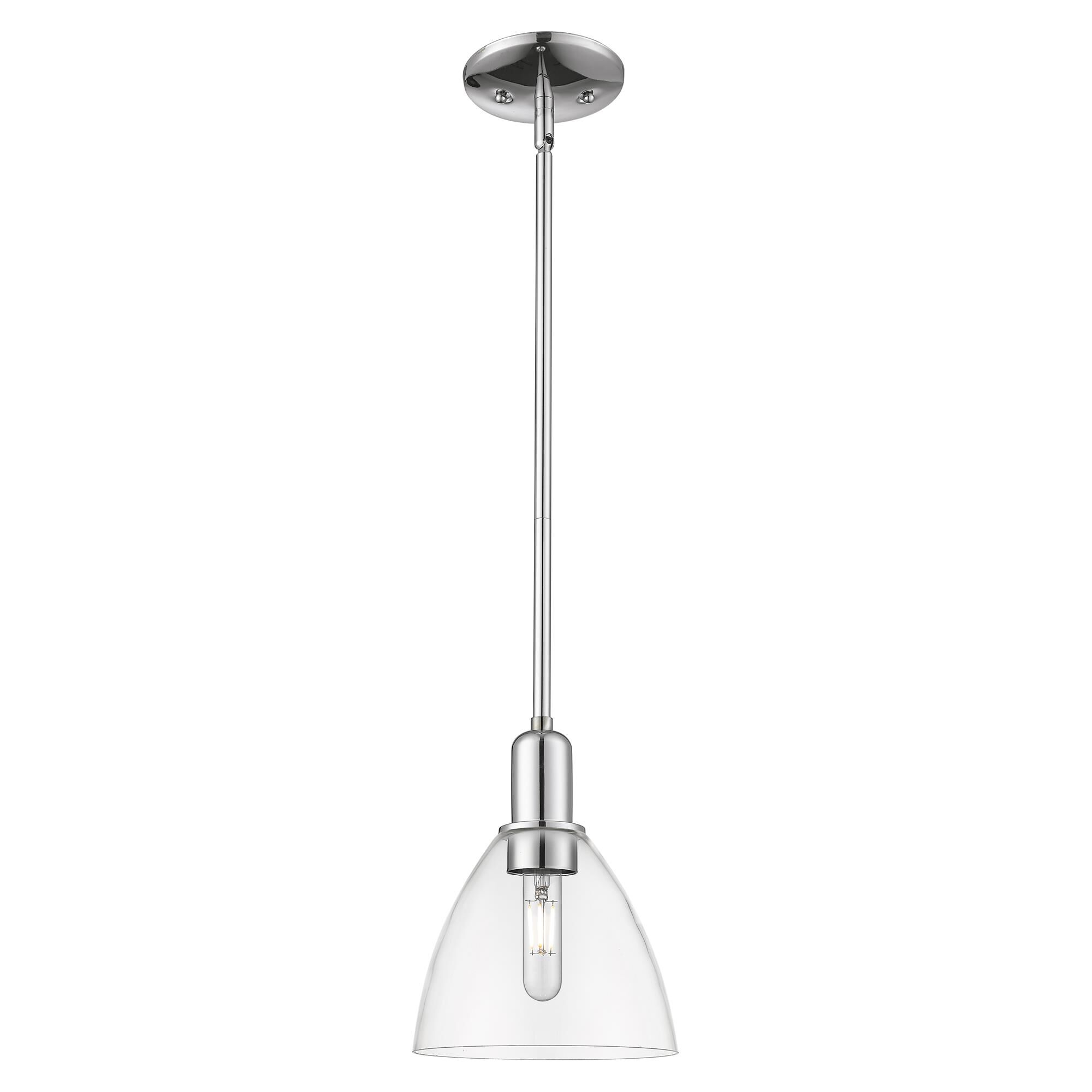 Shown in Polished Chrome finish and Clear glass