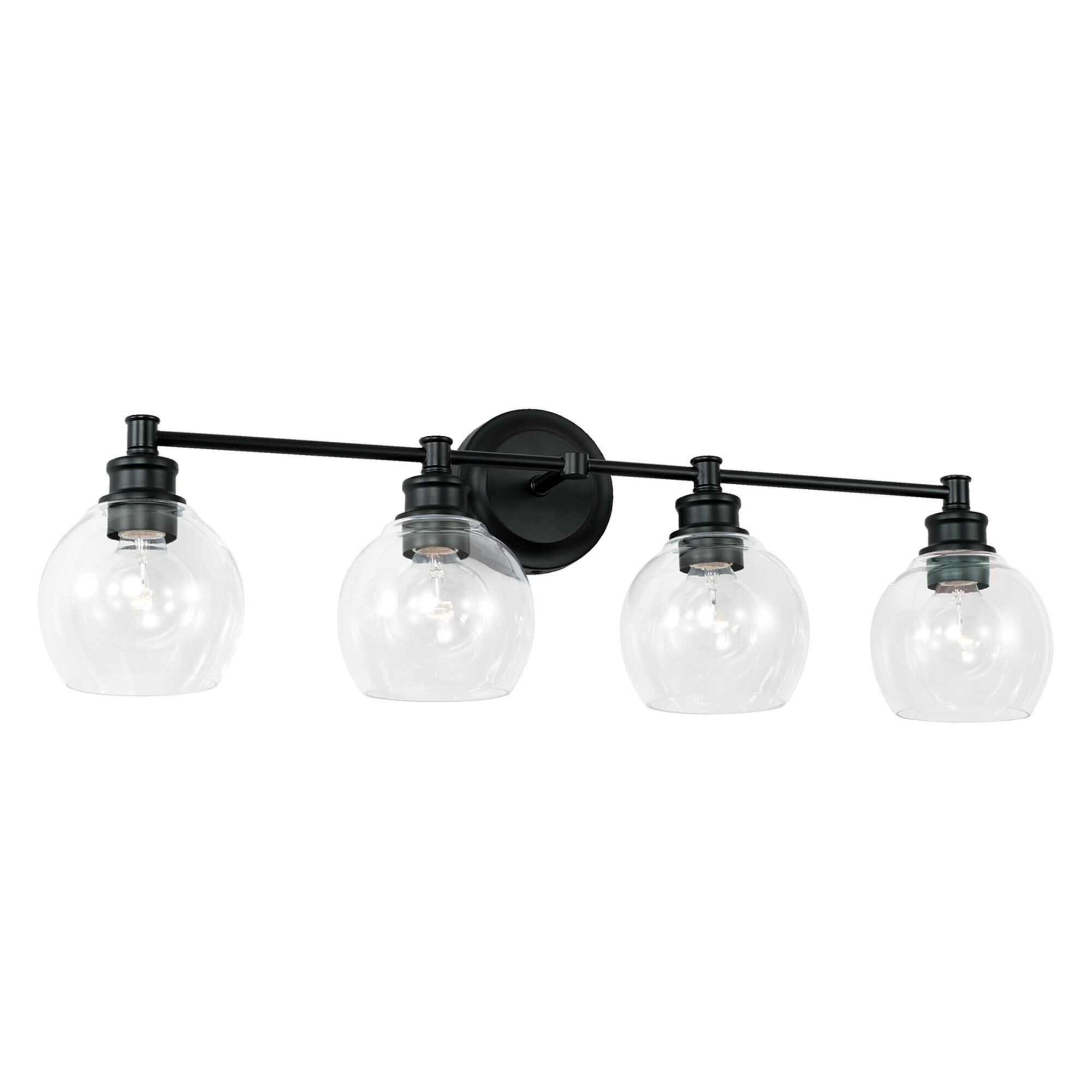 Shown in Matte Black finish and Clear glass