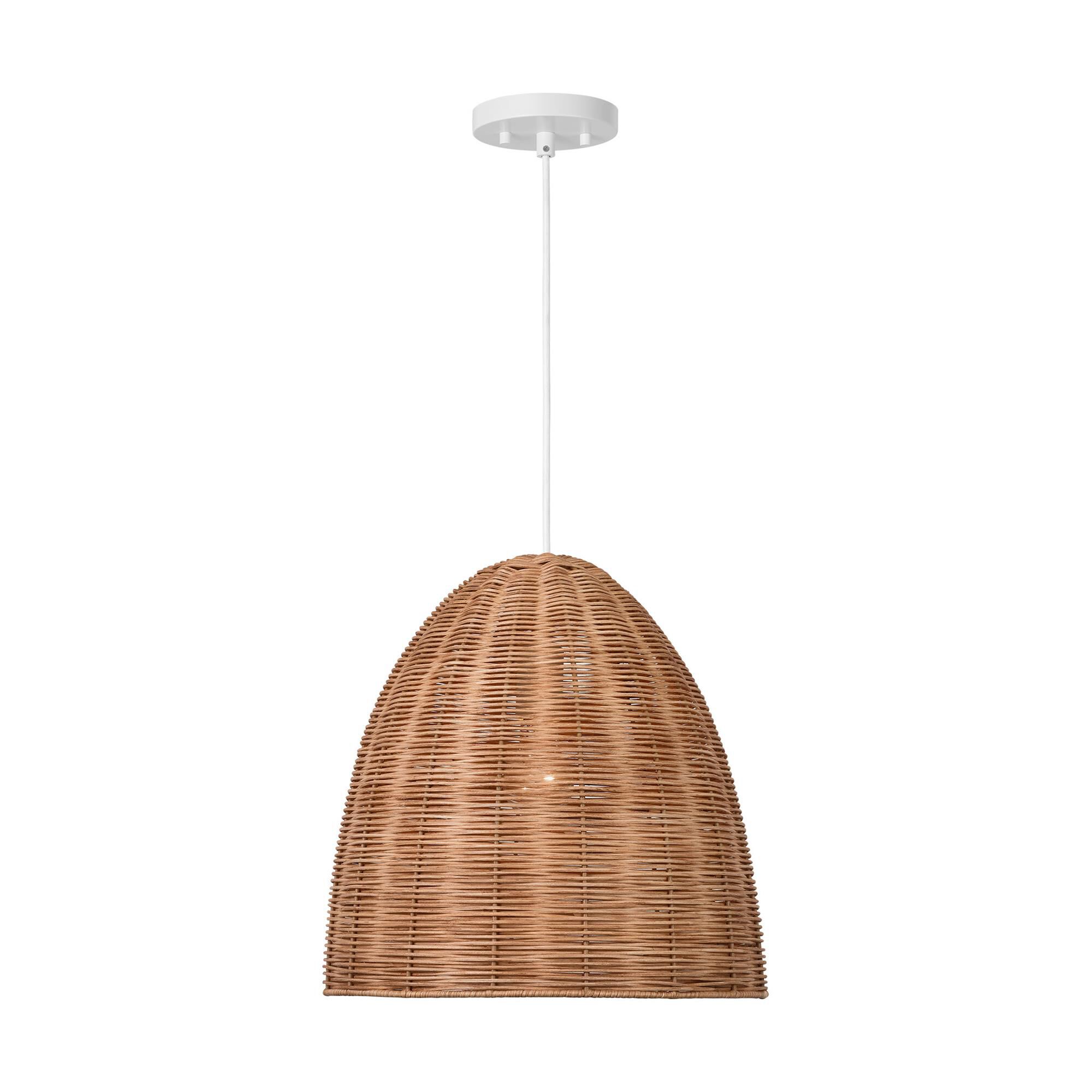 Shown in Chalk Wicker finish and Blonde Rattan shade
